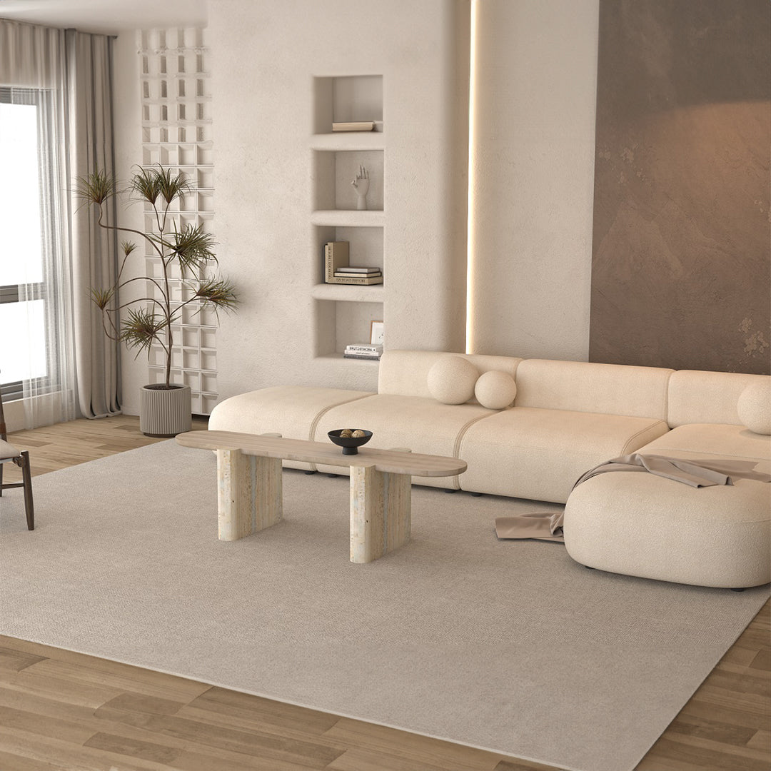 Grenoble Travertine Side Table - EB06CT -  Side Tables - ebarza Furniture UAE | Shop Modern Furniture in Abu Dhabi & Dubai - مفروشات ايبازرا في الامارات | تسوق اثاث عصري وديكورات مميزة في دبي وابوظبي