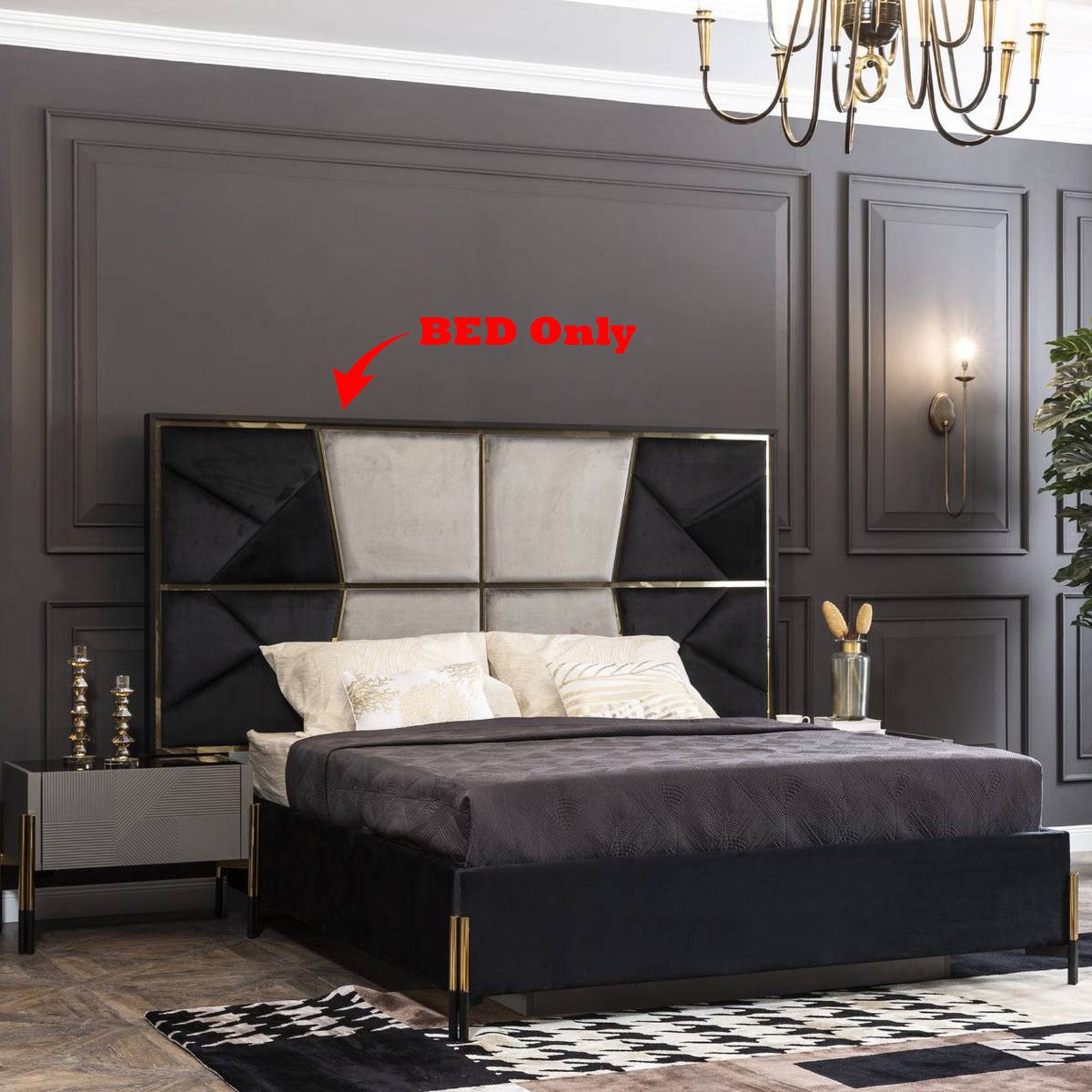 Grey Bedstead With Storage Diva022-Bed -  Bedsteads | سرير غراي رمادي مع تخزين - ebarza Furniture UAE | Shop Modern Furniture in Abu Dhabi & Dubai - مفروشات ايبازرا في الامارات | تسوق اثاث عصري وديكورات مميزة في دبي وابوظبي
