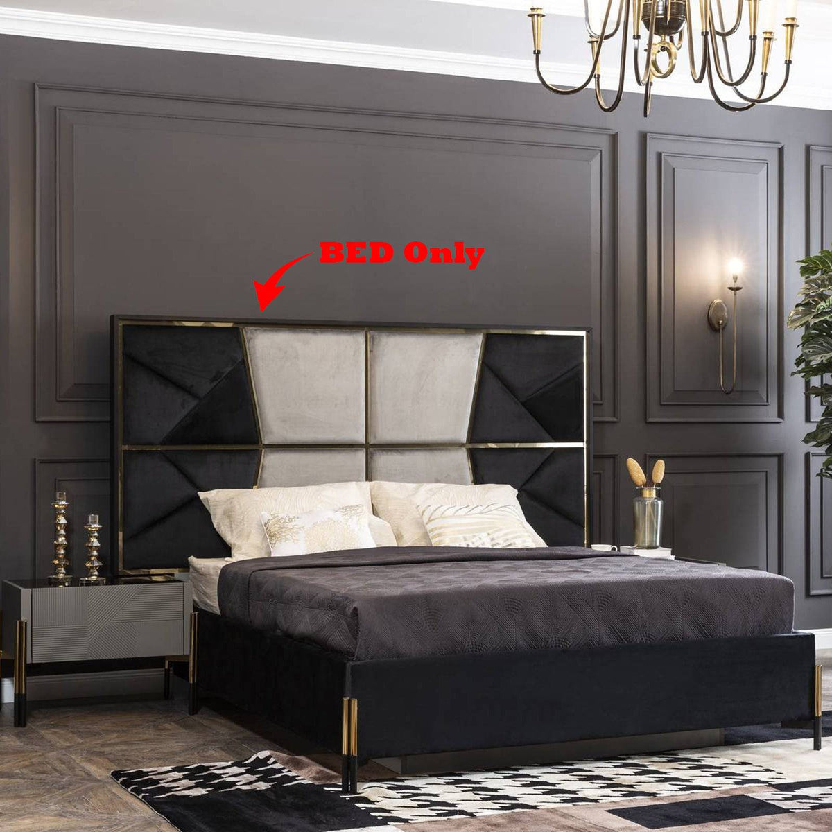 Grey Bedstead With Storage Diva022-Bed | ebarza