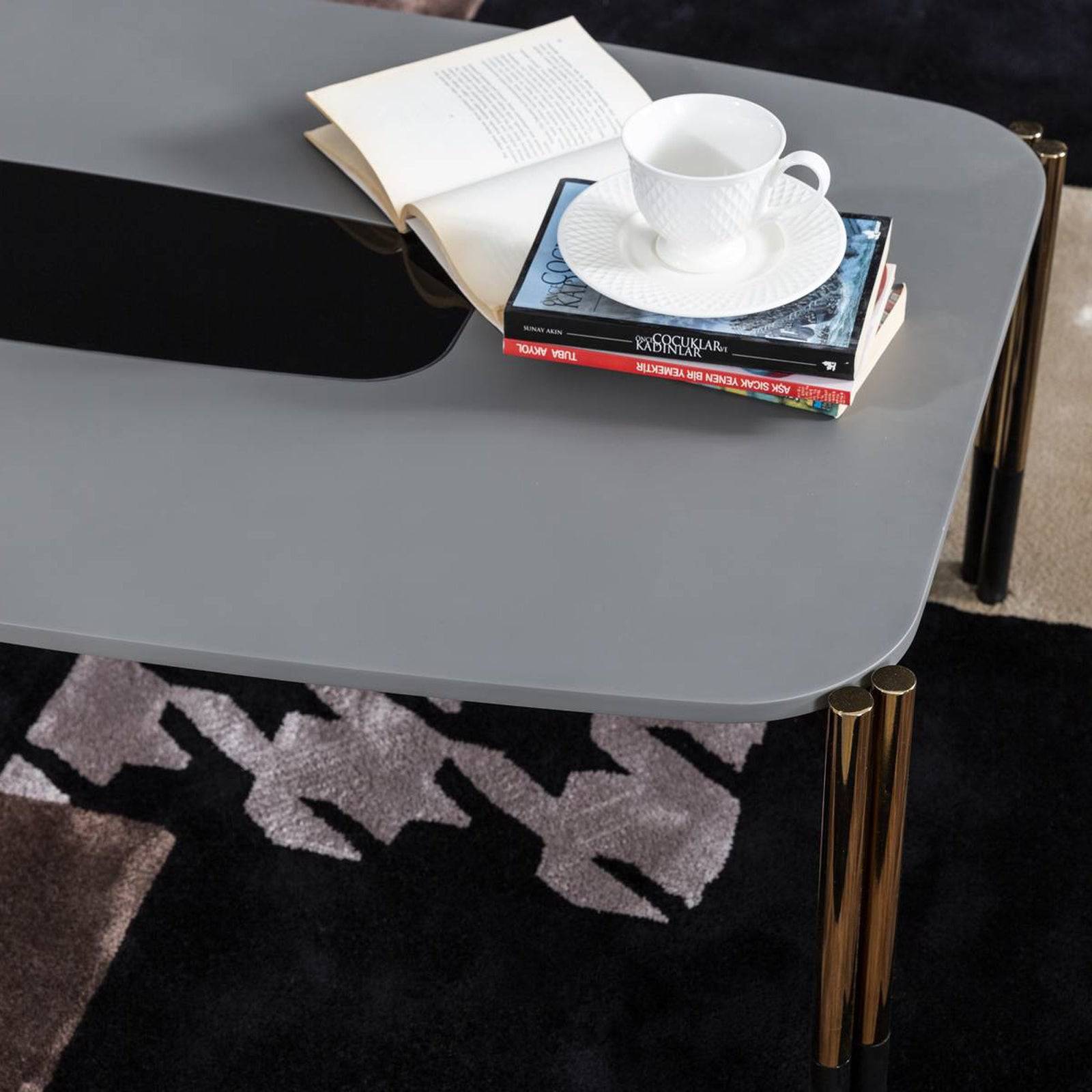 Grey Center Table Diva-006 -  Coffee Tables | طاولة وسط غراي رمادية - ebarza Furniture UAE | Shop Modern Furniture in Abu Dhabi & Dubai - مفروشات ايبازرا في الامارات | تسوق اثاث عصري وديكورات مميزة في دبي وابوظبي