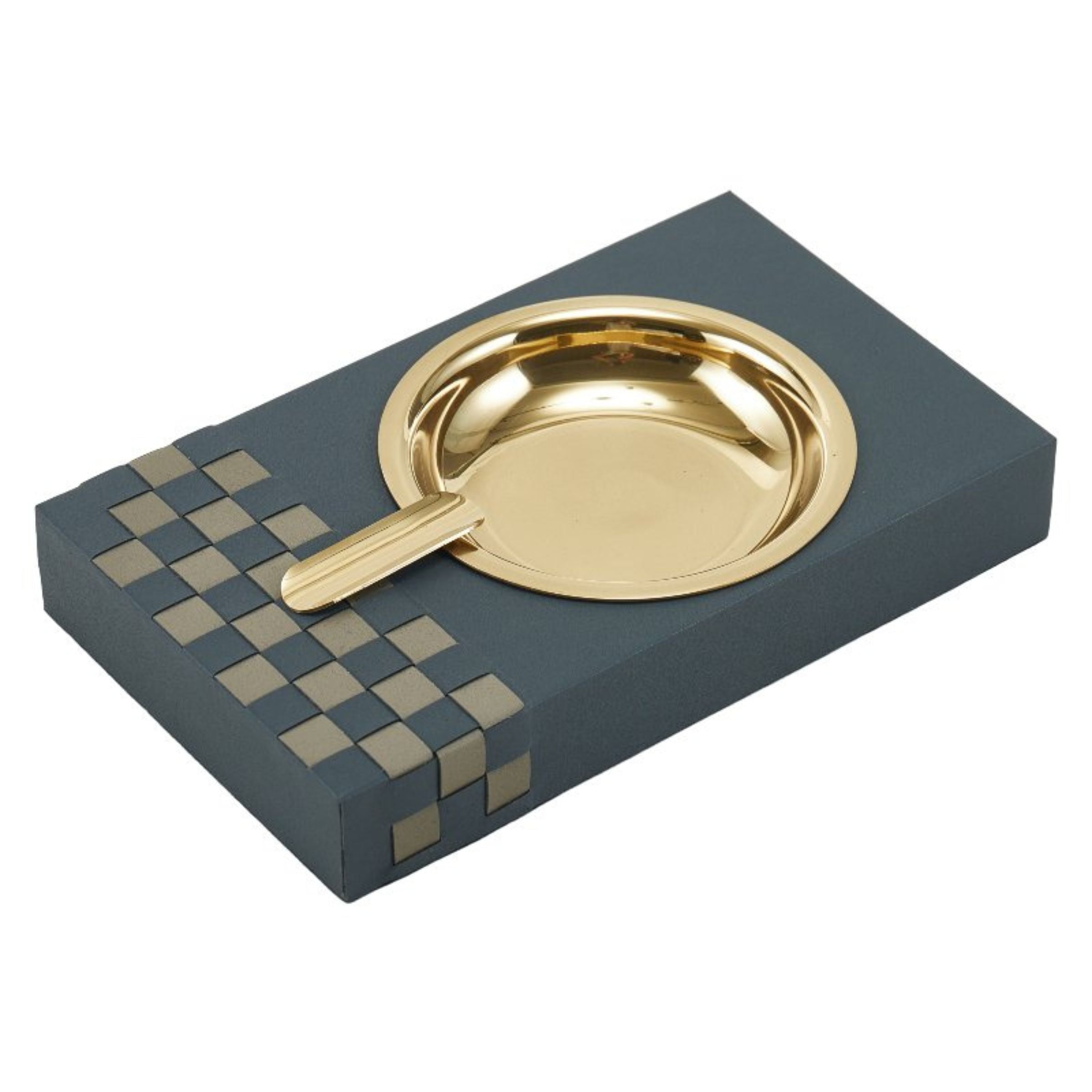 GREY & KHAKI & GOLD HAND-WEAVEN CIGAR TRAY DW201139B -  Trays - ebarza Furniture UAE | Shop Modern Furniture in Abu Dhabi & Dubai - مفروشات ايبازرا في الامارات | تسوق اثاث عصري وديكورات مميزة في دبي وابوظبي