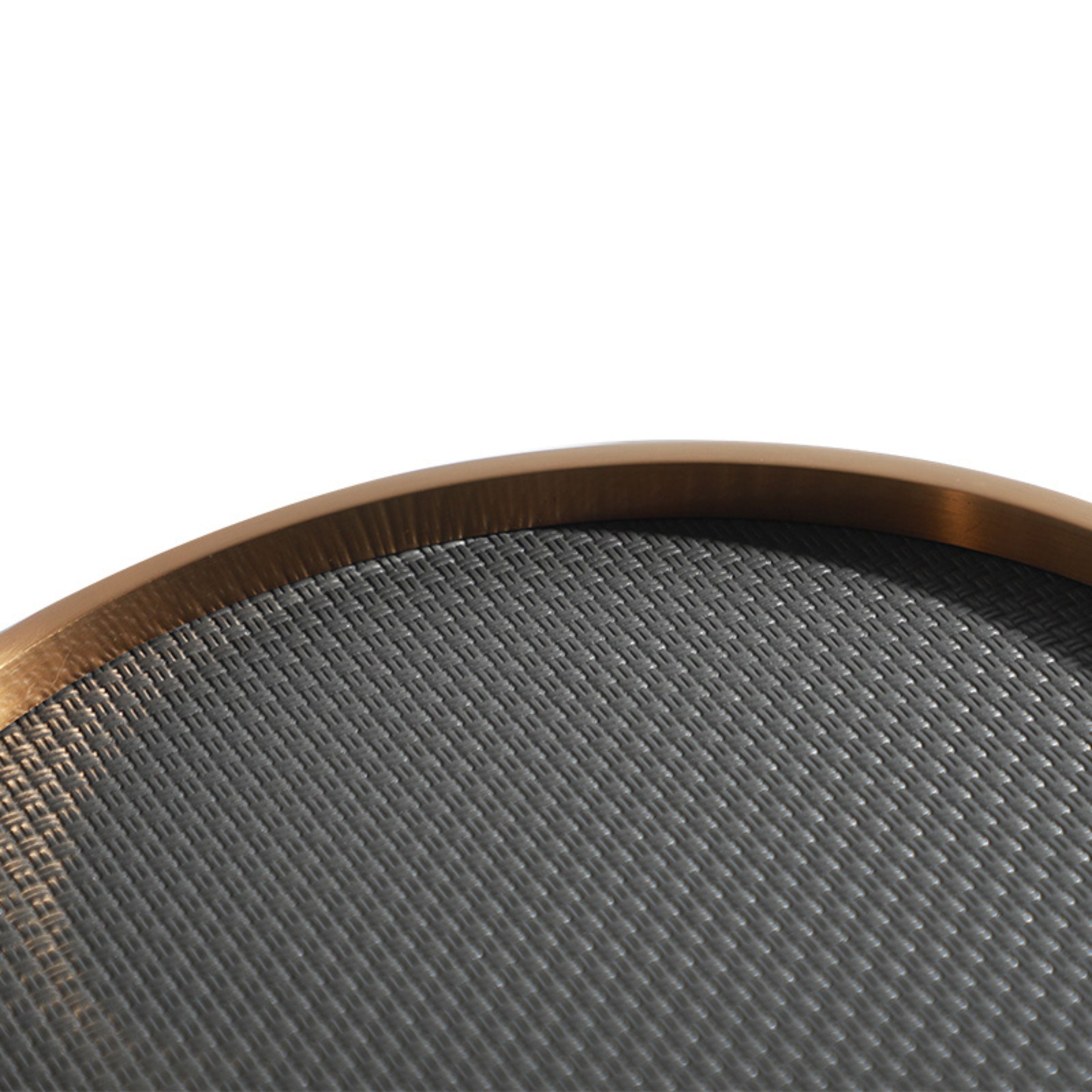 Grey round tray by Beacon, model DT200745L, made of durable material, perfect for serving or decorative use.