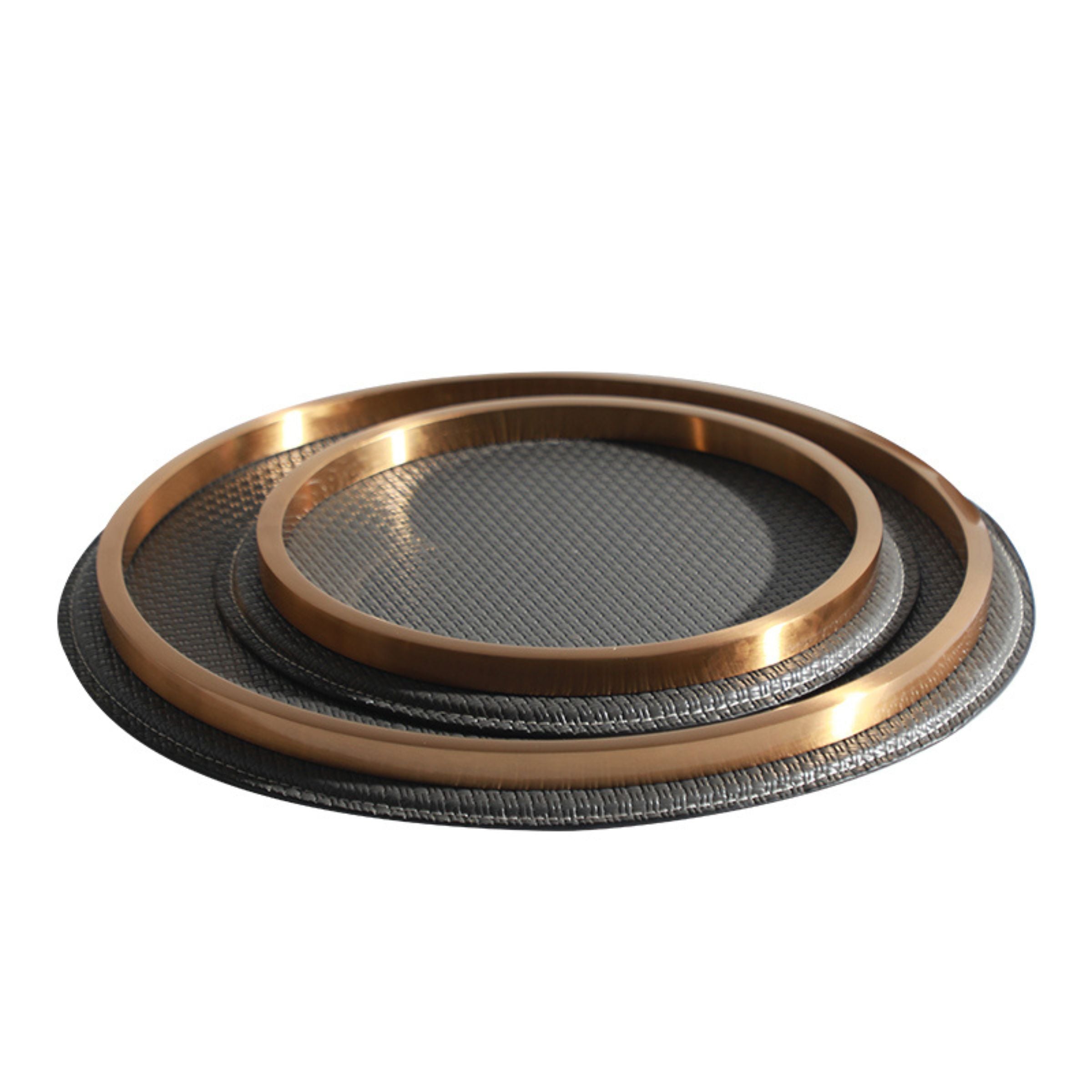 Grey round tray from BEACON FSDG, durable tray with smooth surface, perfect for serving or display.