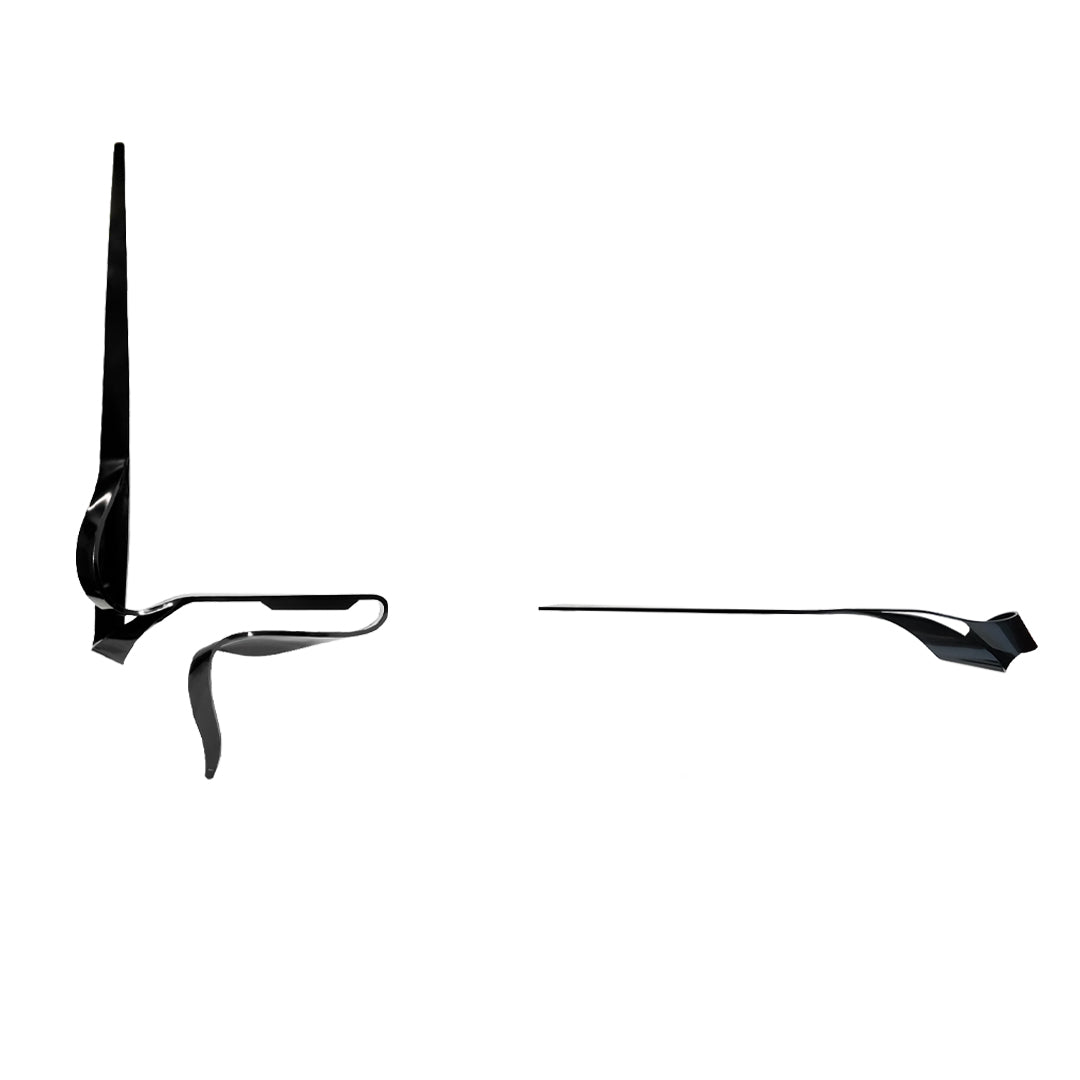 Handcrafted black stainless steel shelf artwork by BEACON, featuring sleek, modern design and intricate craftsmanship.
