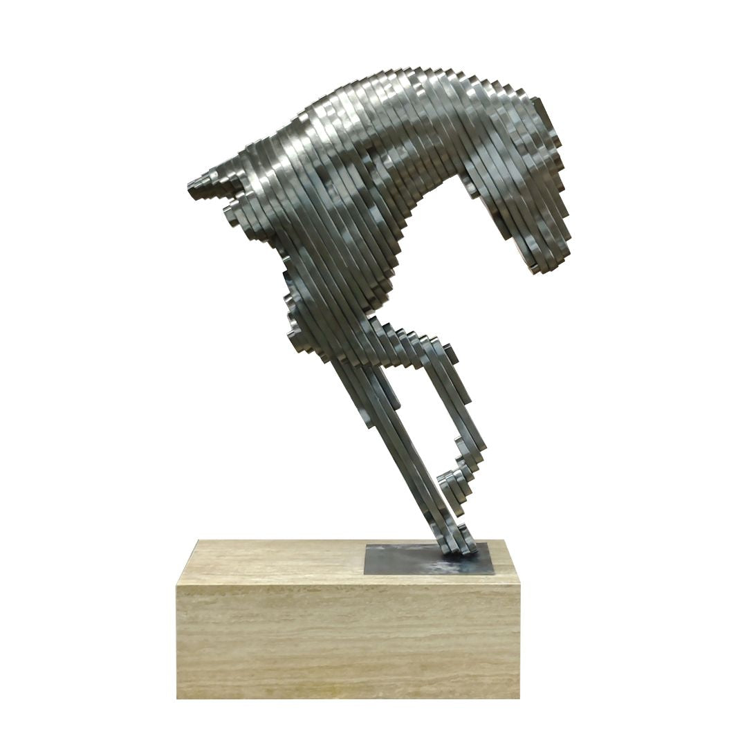 Hand Crafted Original Stainless Steel Horse Artwork 20240061 -  Artwork - ebarza Furniture UAE | Shop Modern Furniture in Abu Dhabi & Dubai - مفروشات ايبازرا في الامارات | تسوق اثاث عصري وديكورات مميزة في دبي وابوظبي