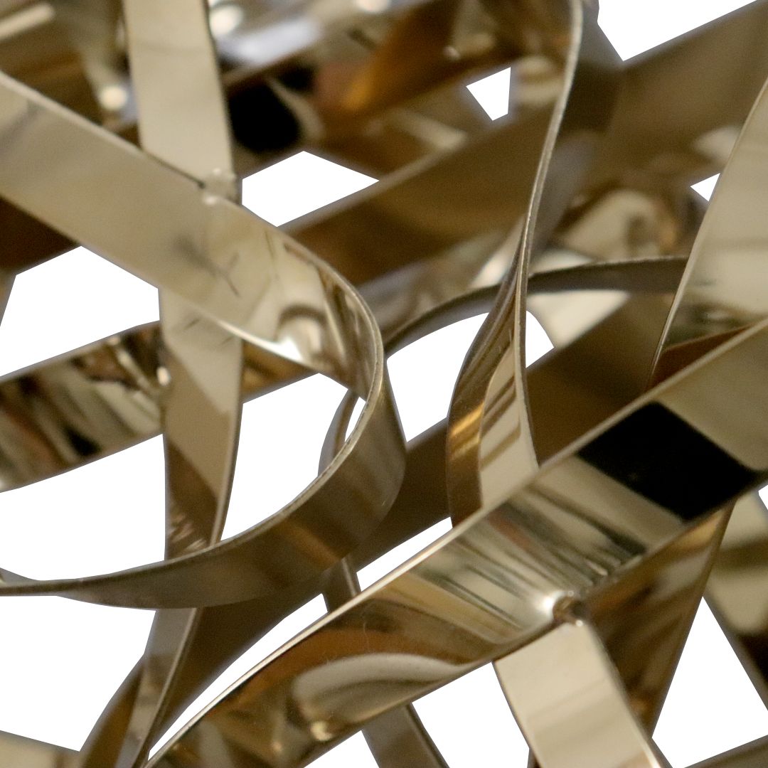 Hand-crafted titanium stainless steel artwork by BEACON, showcasing intricate metal sculpture with detailed craftsmanship.