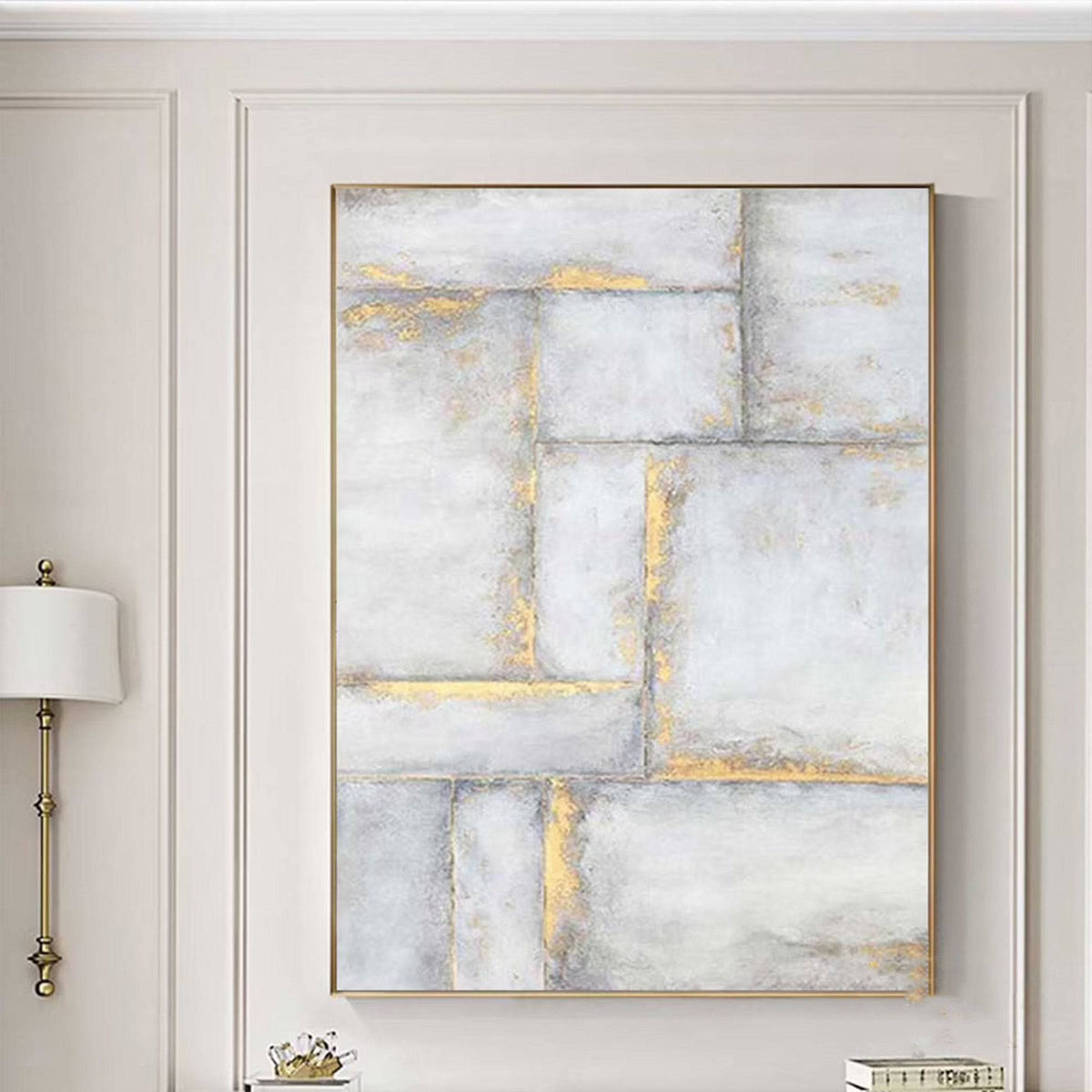 Hand Painted Art Painting With Gold Frame 80X160 Cm SOAAP0112 | ebarza