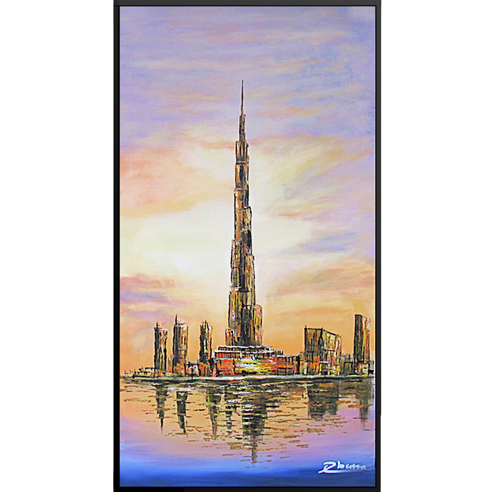 Hand Painted Burj Khalifa Dubai Art Painting With Frame 90X180 Cm Soap0012X -  Paintings | 90x180 لوحة فنية مرسومة باليد بإطار سم - ebarza Furniture UAE | Shop Modern Furniture in Abu Dhabi & Dubai - مفروشات ايبازرا في الامارات | تسوق اثاث عصري وديكورات مميزة في دبي وابوظبي