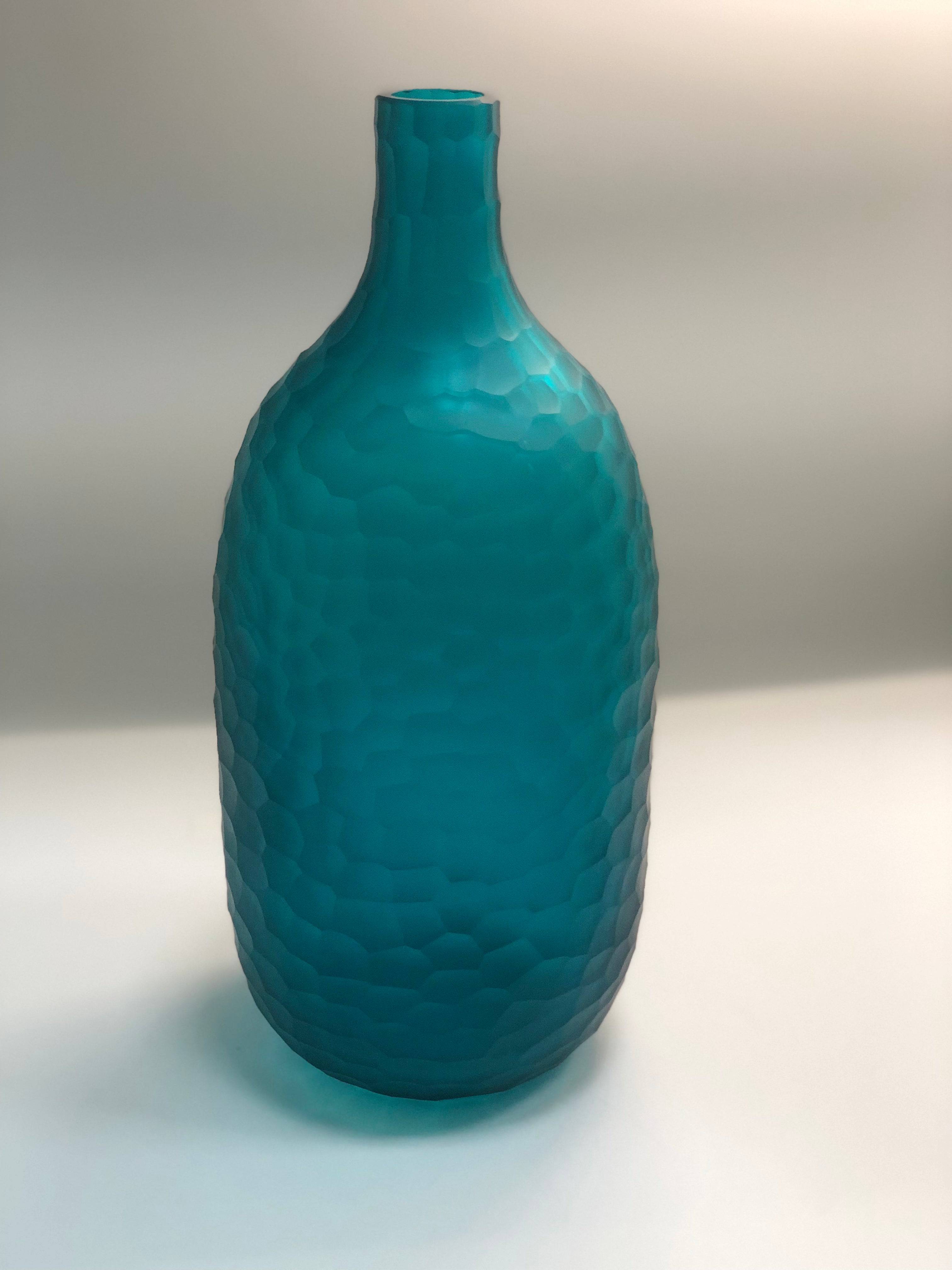 Handmade Balloton Glass  Vase A0192-360-Teal -  Vases | مزهرية زجاجية مصنوعة يدوياً - ebarza Furniture UAE | Shop Modern Furniture in Abu Dhabi & Dubai - مفروشات ايبازرا في الامارات | تسوق اثاث عصري وديكورات مميزة في دبي وابوظبي