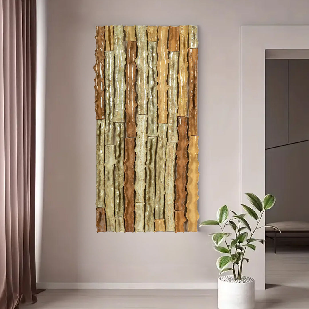 Handmade Ceramic Wall Art - 2403H0108-W820*H1100-86859090 -  Artwork - ebarza Furniture UAE | Shop Modern Furniture in Abu Dhabi & Dubai - مفروشات ايبازرا في الامارات | تسوق اثاث عصري وديكورات مميزة في دبي وابوظبي