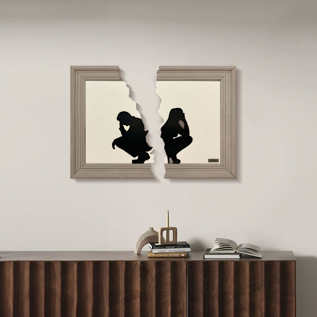 Handmade Cracked Painting & Frame With Texture Painting - Beige And Brown Tones 2309D0012-2 -  Paintings - ebarza Furniture UAE | Shop Modern Furniture in Abu Dhabi & Dubai - مفروشات ايبازرا في الامارات | تسوق اثاث عصري وديكورات مميزة في دبي وابوظبي