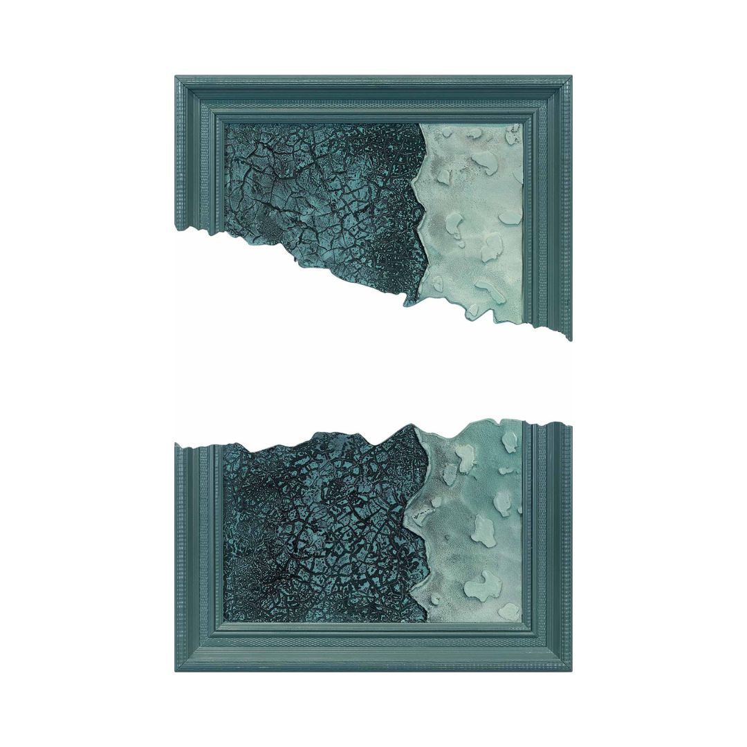 Handmade Cracked Painting & Frame With Texture Painting - Beige And Brown Tones 2309D0012   W600*H900   82849590 -  Paintings - ebarza Furniture UAE | Shop Modern Furniture in Abu Dhabi & Dubai - مفروشات ايبازرا في الامارات | تسوق اثاث عصري وديكورات مميزة في دبي وابوظبي