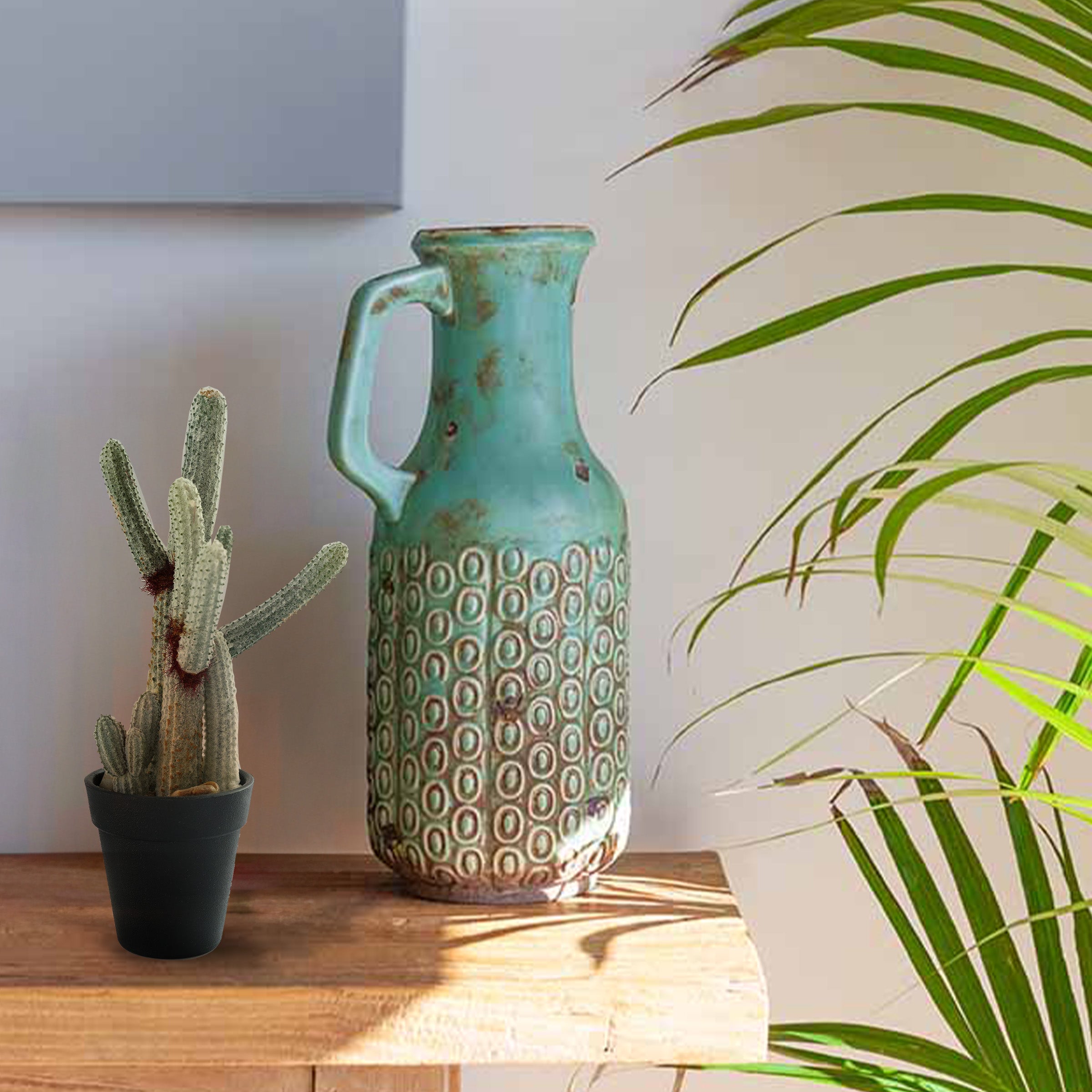Handmade Decorative Artificial Potted Cactus N35020-SM121 -  Plants - ebarza Furniture UAE | Shop Modern Furniture in Abu Dhabi & Dubai - مفروشات ايبازرا في الامارات | تسوق اثاث عصري وديكورات مميزة في دبي وابوظبي