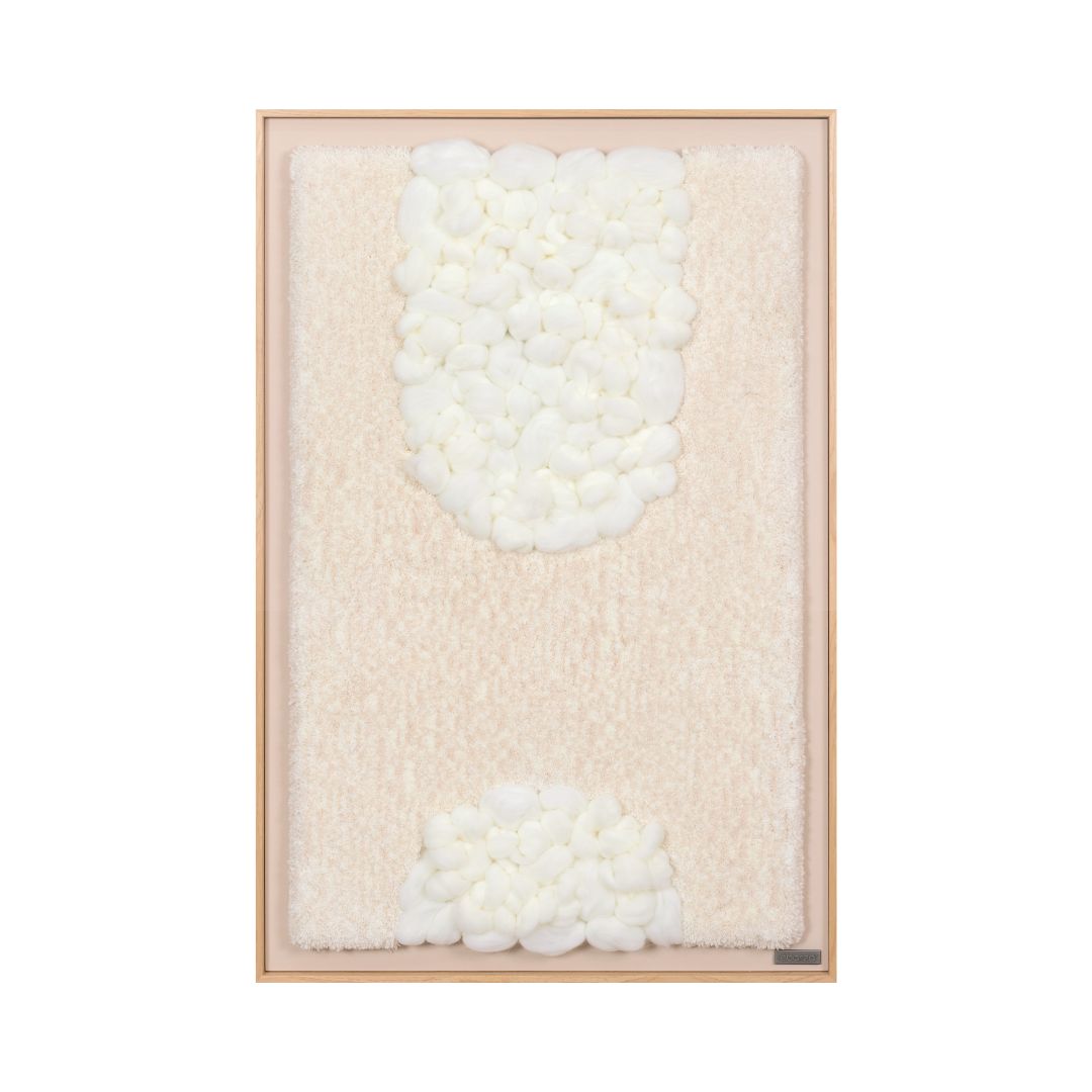 Handmade fiber weaving wall art by BEACON, featuring intricate woven textures on canvas, ideal for modern home decor.