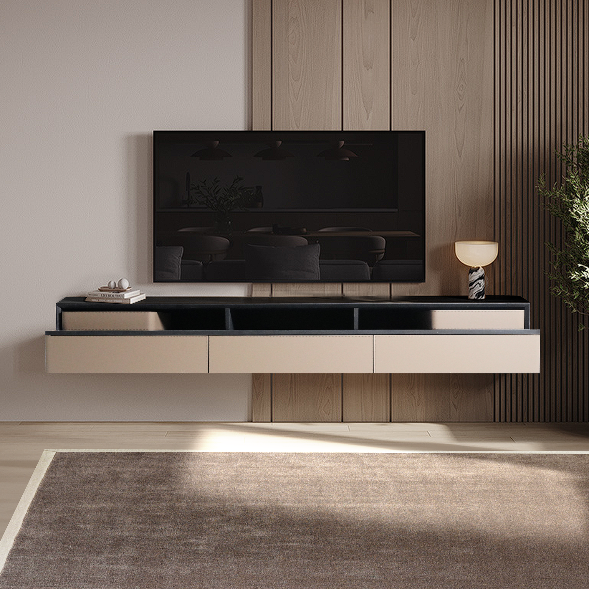 Hanged TV Stand TV-038 -  Storage/TV Unites - ebarza Furniture UAE | Shop Modern Furniture in Abu Dhabi & Dubai - مفروشات ايبازرا في الامارات | تسوق اثاث عصري وديكورات مميزة في دبي وابوظبي