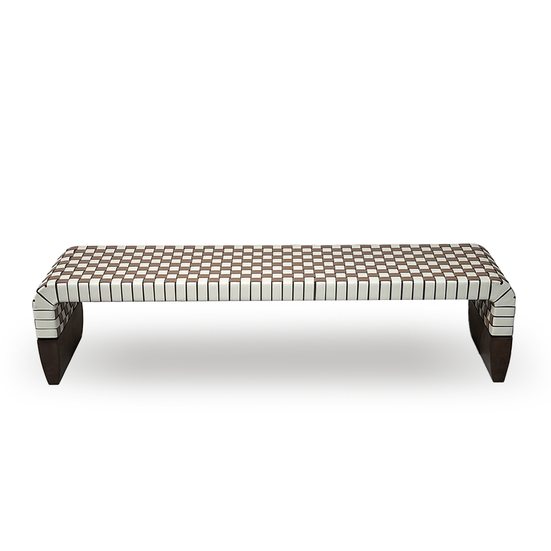 Hanzo Solid Wood & Saddle Leather Bench - JK-A176 -  Benches - ebarza Furniture UAE | Shop Modern Furniture in Abu Dhabi & Dubai - مفروشات ايبازرا في الامارات | تسوق اثاث عصري وديكورات مميزة في دبي وابوظبي