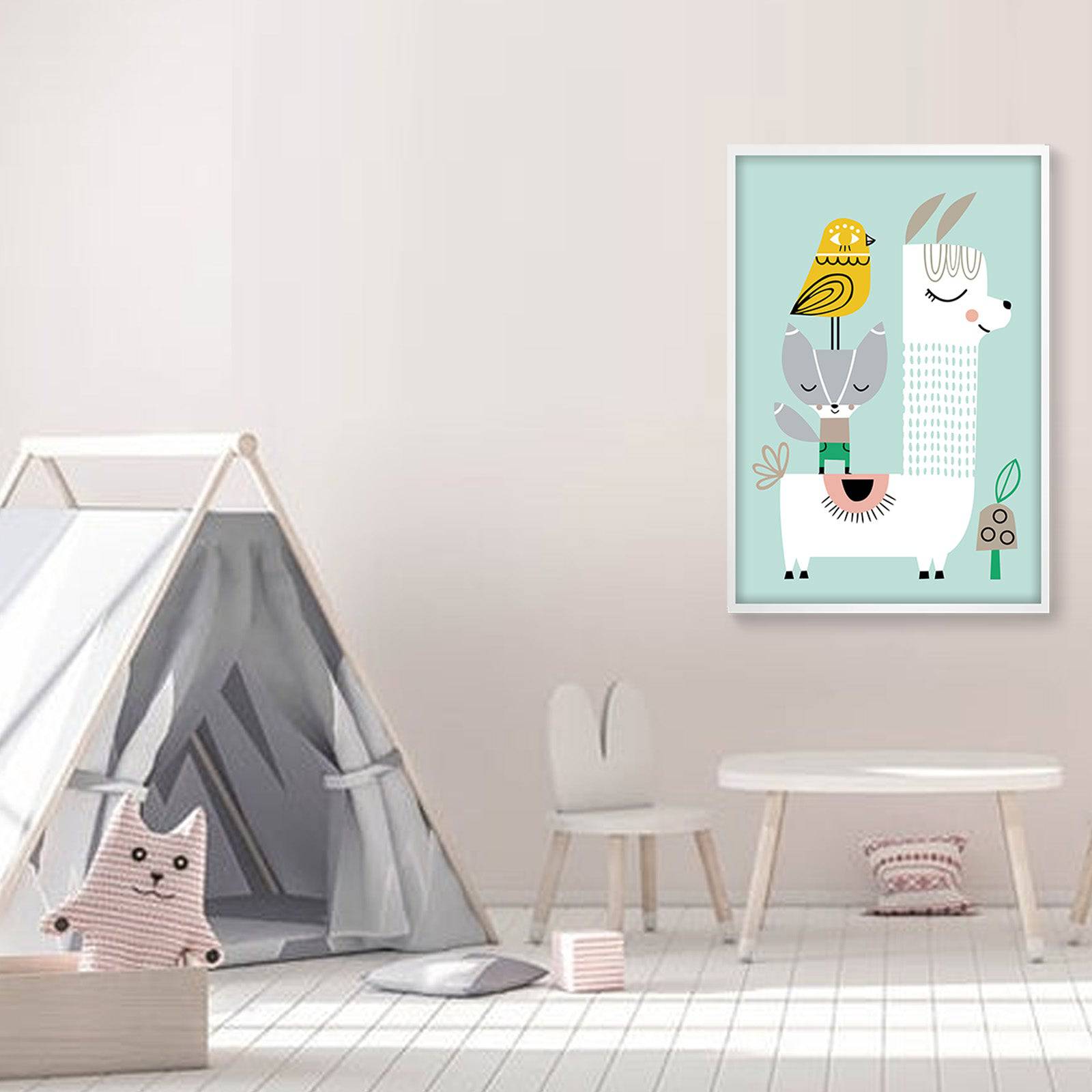 Happy Llama Framed Graphic Art Print 45X65 Cm Soapr0007 -  Paintings | لوحه فنيه مطبوعه بالايطار - ebarza Furniture UAE | Shop Modern Furniture in Abu Dhabi & Dubai - مفروشات ايبازرا في الامارات | تسوق اثاث عصري وديكورات مميزة في دبي وابوظبي