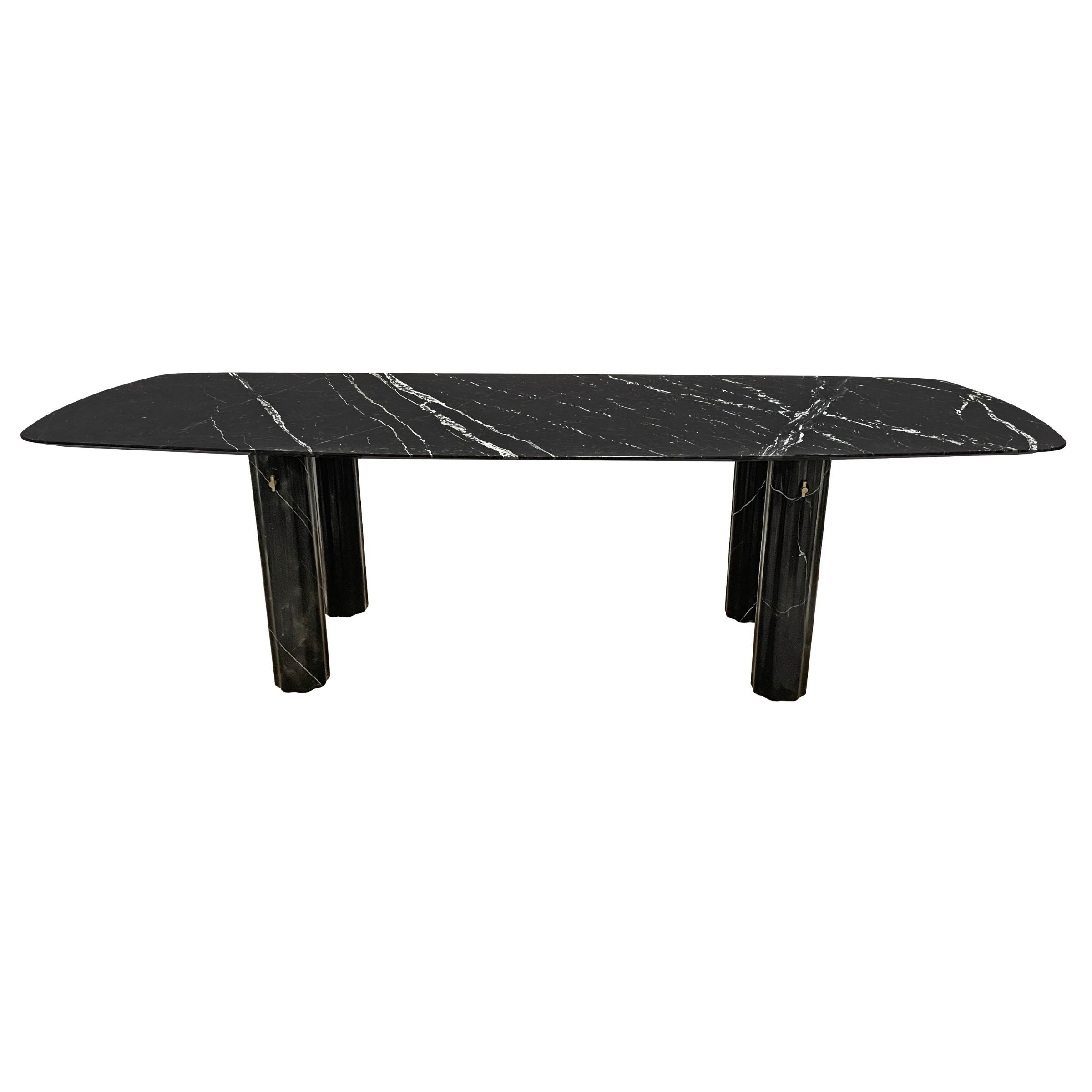 A2STONE Harmony Natural Marble Dining Table 419DT with sleek marble surface and modern wooden legs, ideal for dining rooms.