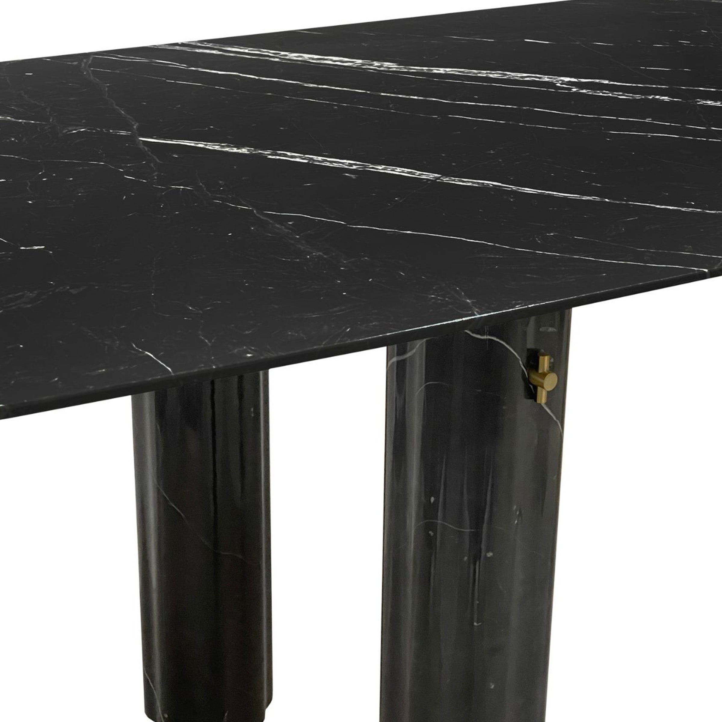 A2STONE Harmony Natural Marble Dining Table 419DT with sleek marble surface and modern wooden legs for elegant dining.