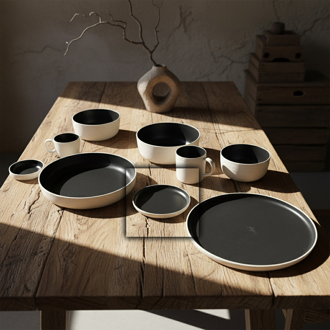 Haven ceramic plate from BEACON, white dinner plate with smooth finish, part of a 6-piece set, perfect for serving meals.