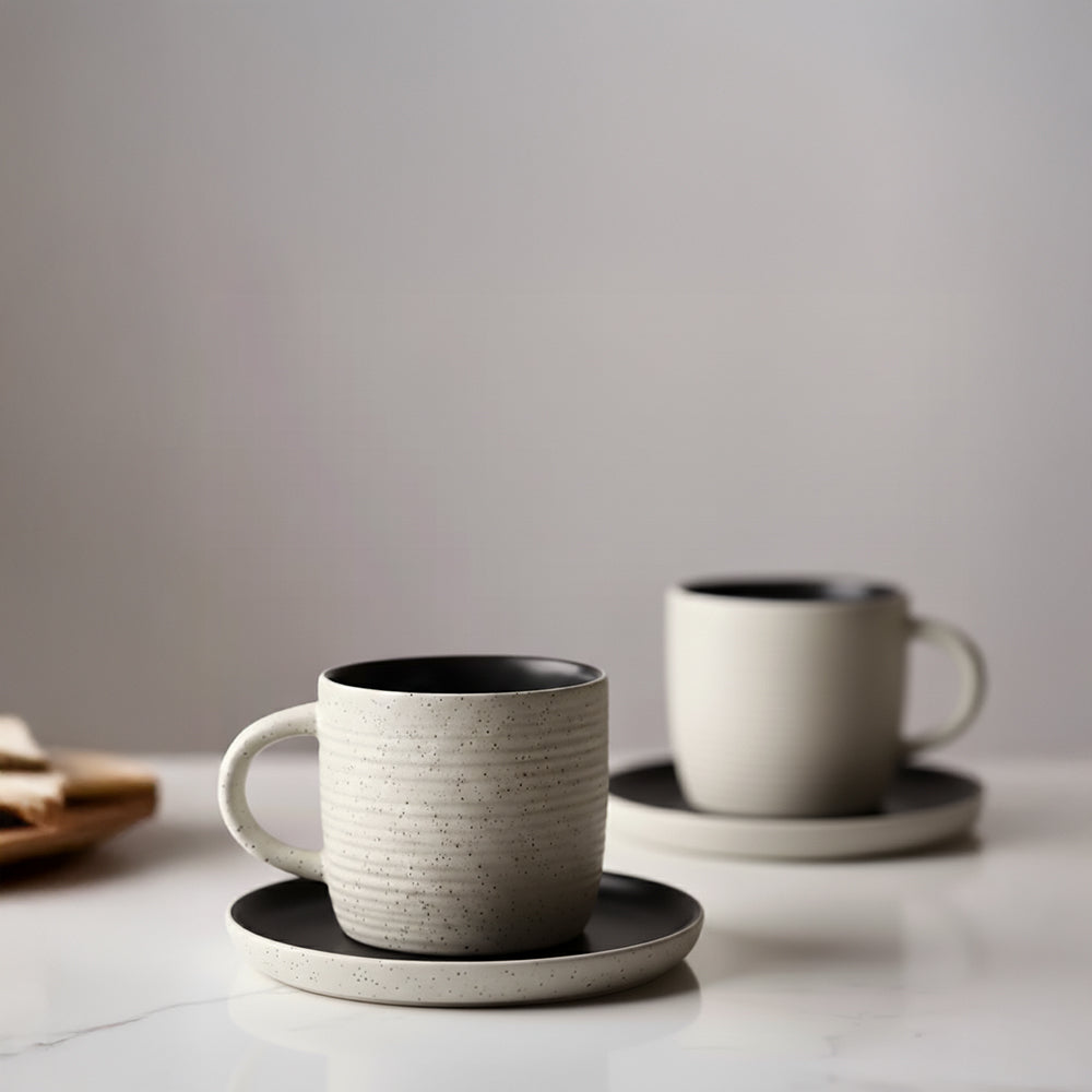 Beacon Haven coffee mug, 3.5-inch ceramic cup with handle, featuring a clean, modern design and smooth surface.
