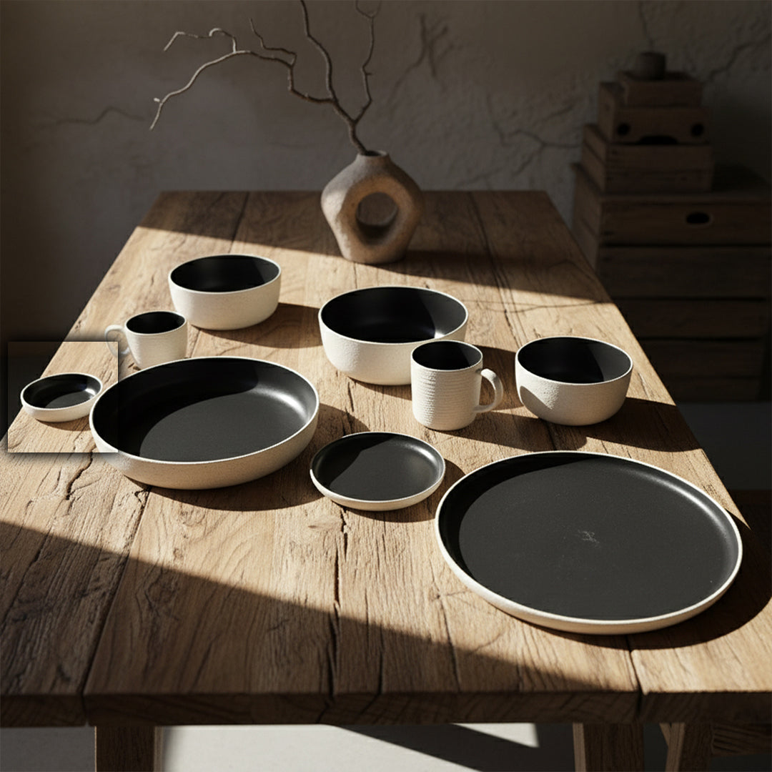 Set of four Beacon Haven dinnerware stoneware bowls for salad, dessert, and cereal with a stylish design.