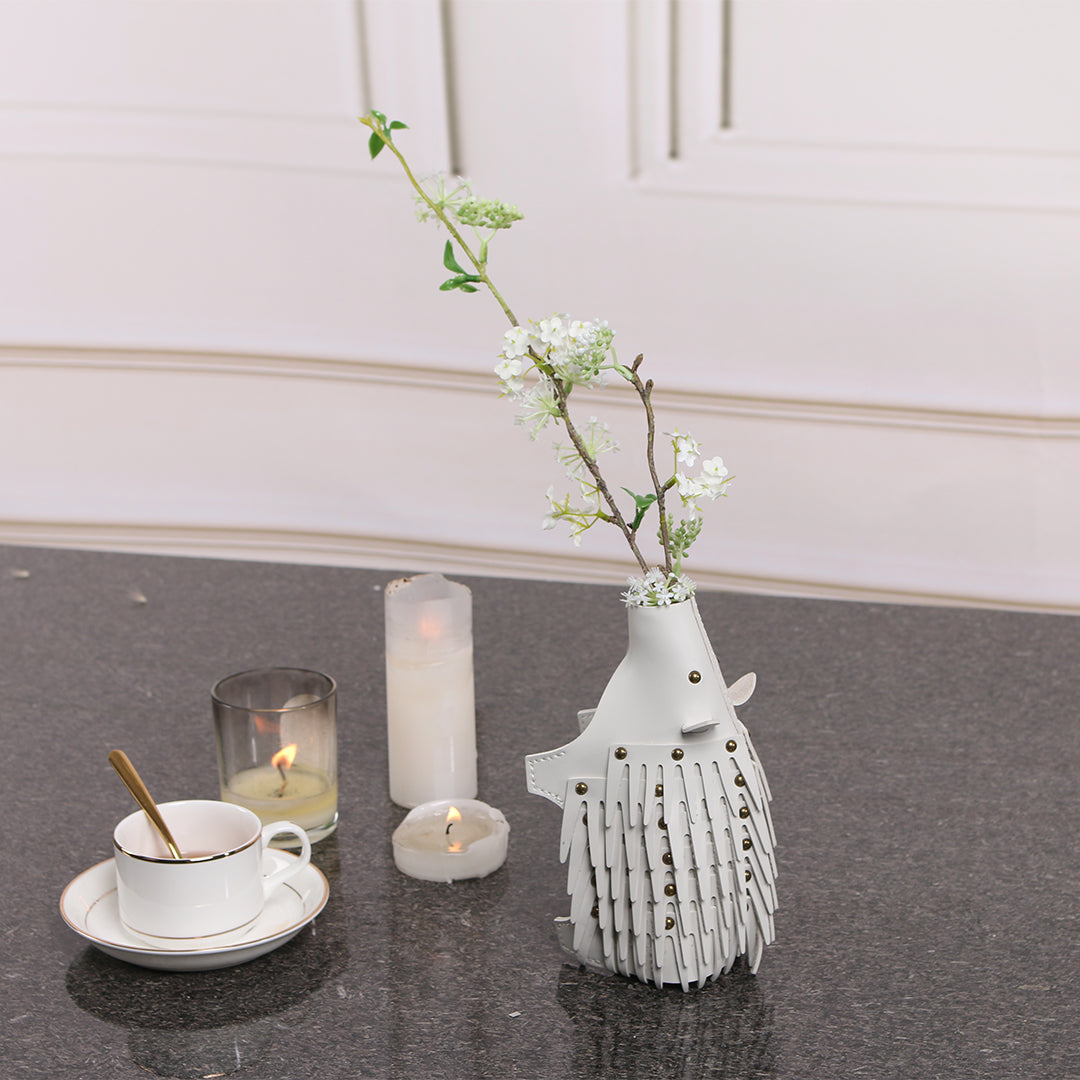 BEACON Hedgehog Vase Sculpture KB3025, decorative ceramic vase shaped like a hedgehog for home décor.