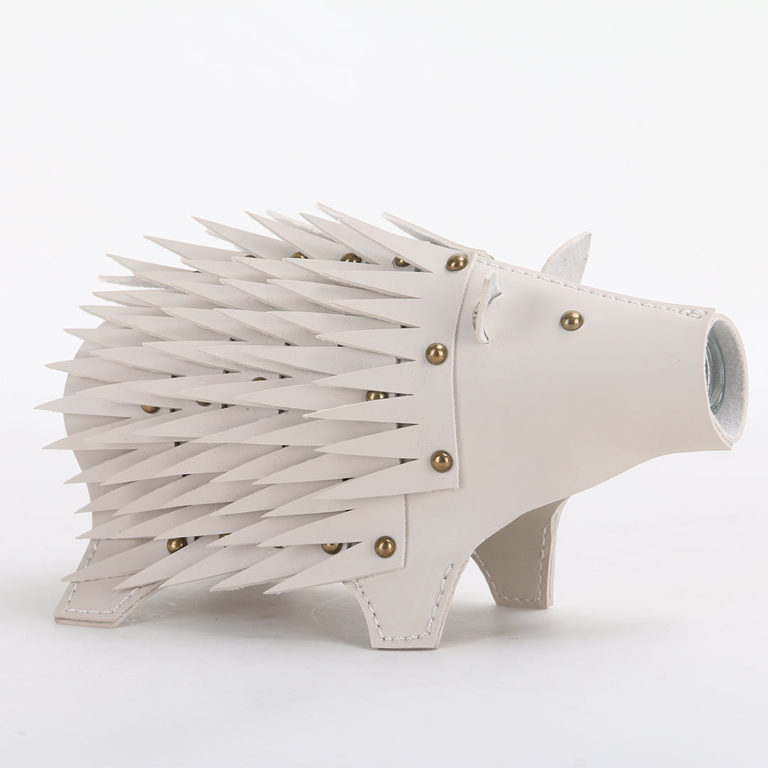 BEACON Hedgehog Vase Sculpture KB3025, ceramic decorative vase shaped like a hedgehog, with textured details and neutral finish.