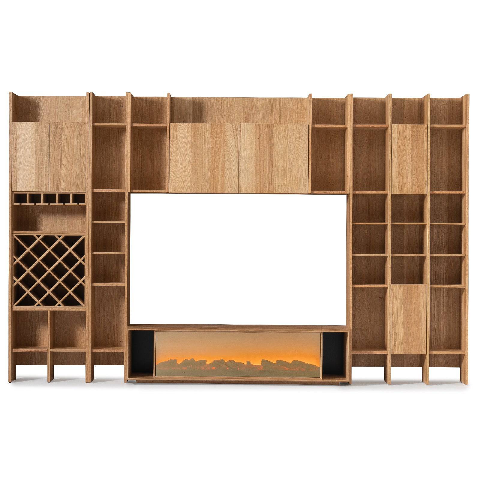 Hera Wall Unit Bookshelves Double Module Hera-Wall61 -  Bookcases | حراء وحدة الحائط رفوف وحدة مزدوجة - ebarza Furniture UAE | Shop Modern Furniture in Abu Dhabi & Dubai - مفروشات ايبازرا في الامارات | تسوق اثاث عصري وديكورات مميزة في دبي وابوظبي
