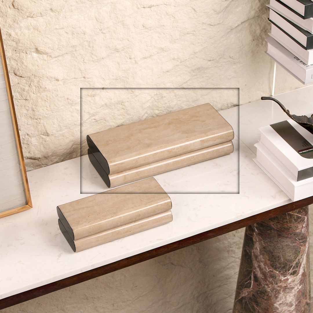 Hinged Glossy Storage Box-L KD5005BL -  Decorative Boxes - ebarza Furniture UAE | Shop Modern Furniture in Abu Dhabi & Dubai - مفروشات ايبازرا في الامارات | تسوق اثاث عصري وديكورات مميزة في دبي وابوظبي