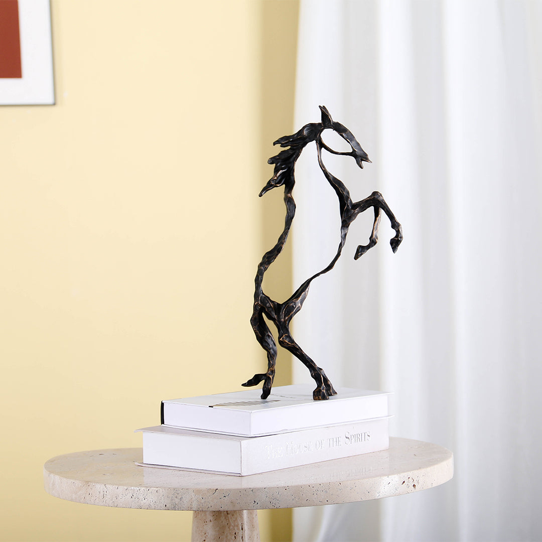 Hollow Horse KA3095 home decor figurine by BEACON, crafted from wood with intricate carved details for stylish interior decor.