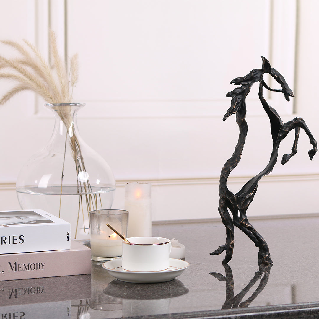 Hollow Horse KA3095 home decor figurine by BEACON, detailed horse sculpture for elegant interior decoration
