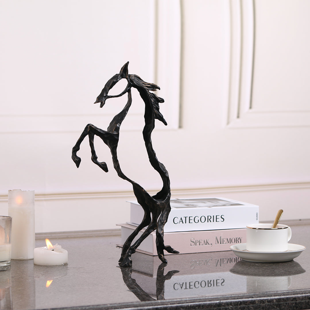 Hollow Horse KA3095 home decor figurine by BEACON, featuring a sleek horse design in neutral tones for stylish interior decoration.