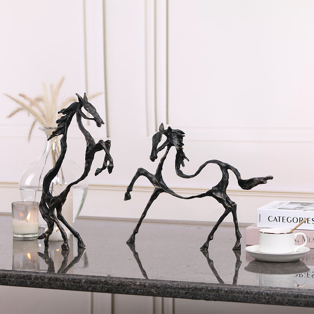Hollow Horse KA3096 home decor figurine by BEACON, detailed carved horse sculpture for stylish interior decoration.