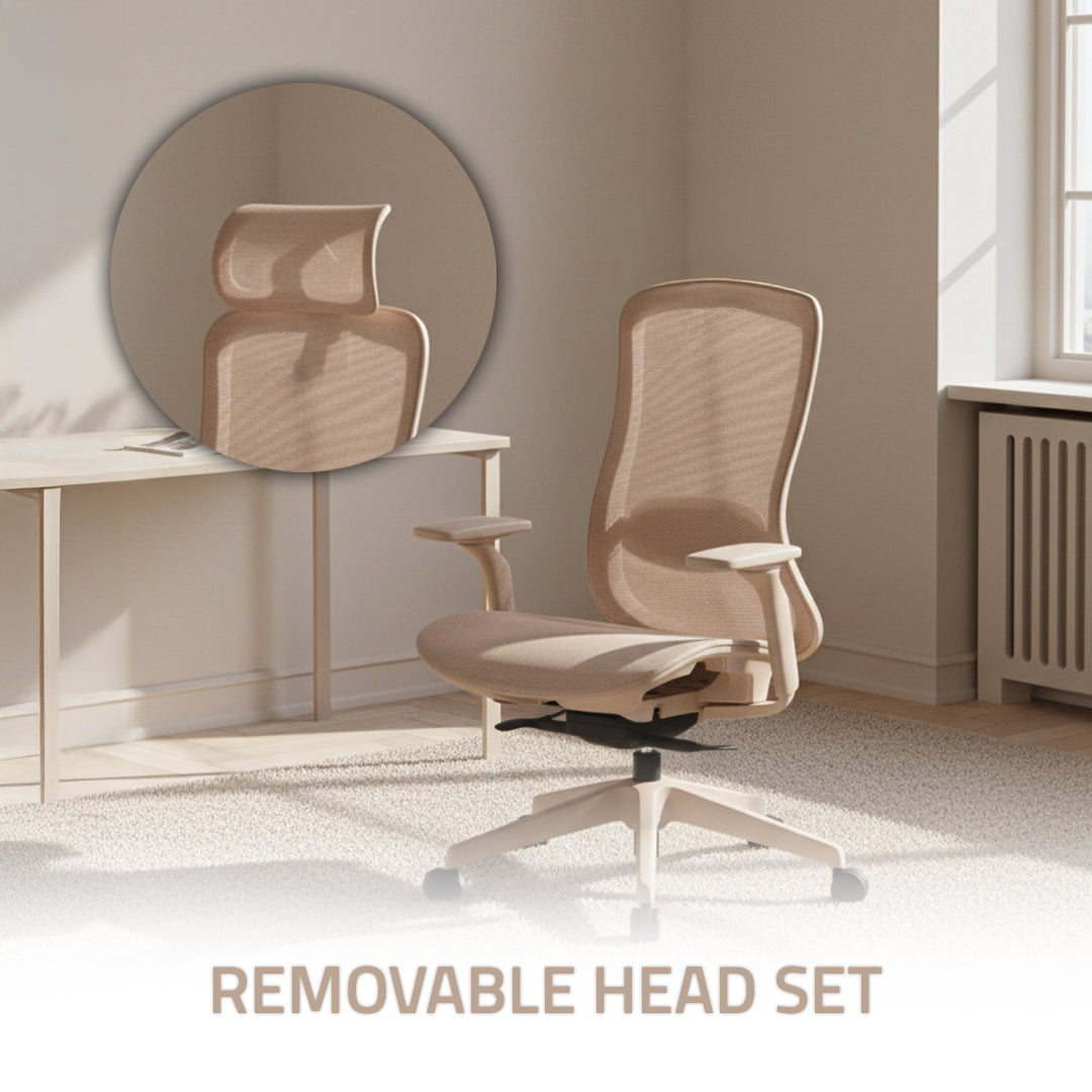 Holt beige leather office chair by Beacon, featuring a cushioned seat and backrest with armrests for comfortable workspace seating.
