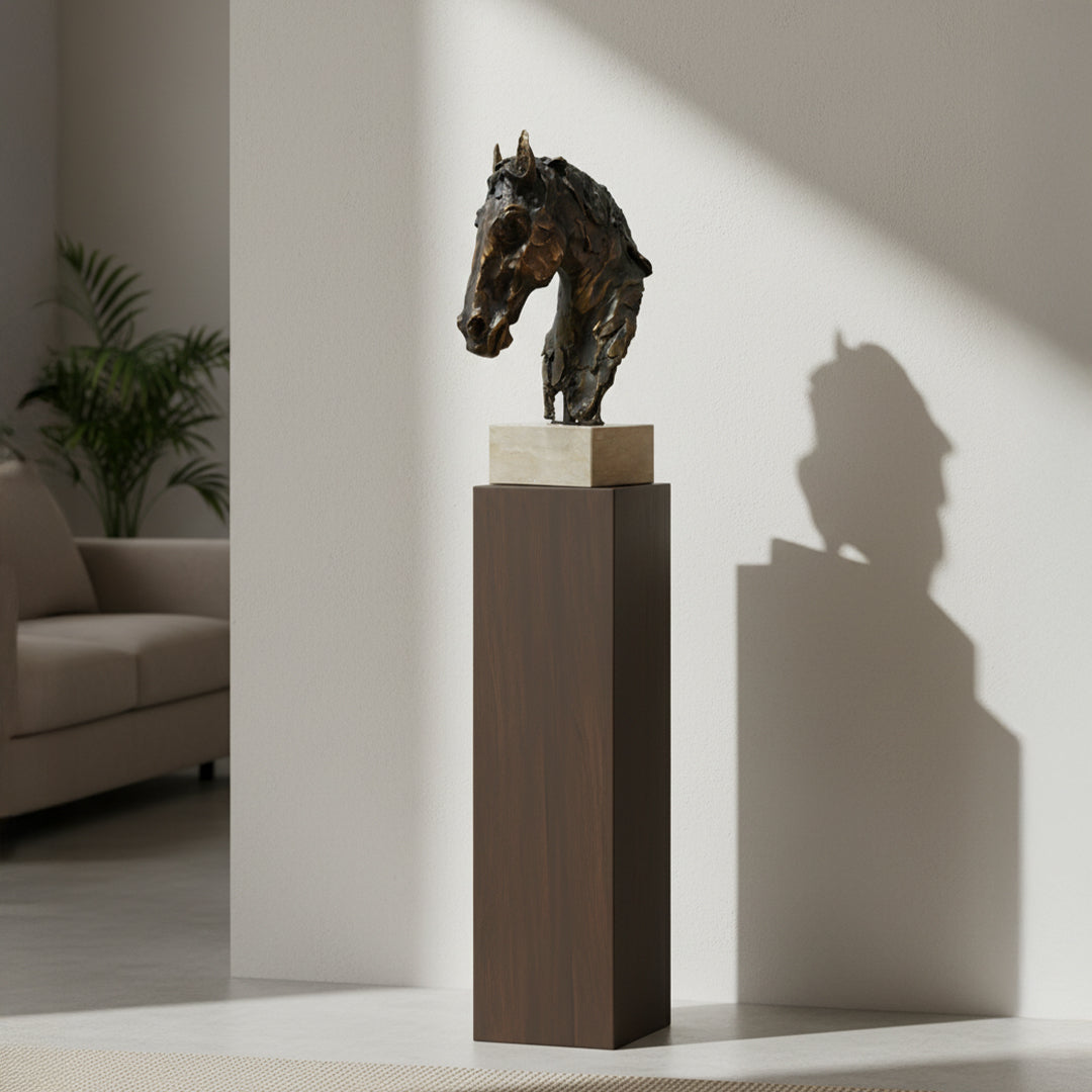BEACON horse head ornament, a detailed home decor figurine showcasing a realistic horse head design.