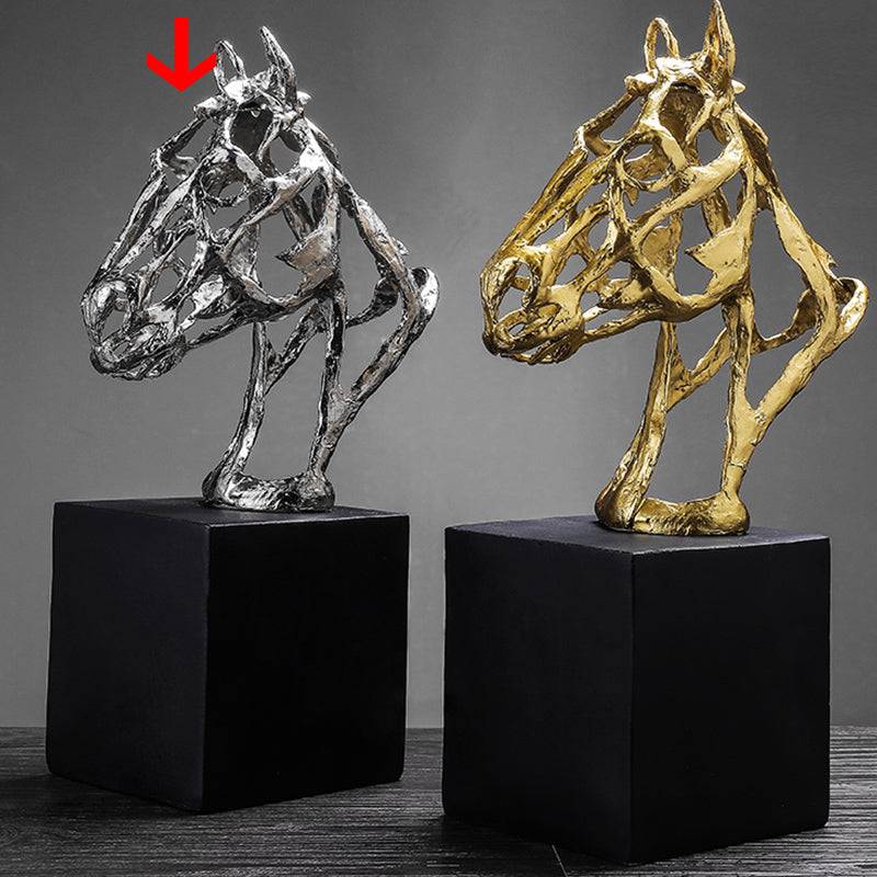 Horse Head Sculpture Art Fl-J2116A -  Home Decor Figurines | تمثال على شكل حصان - ebarza Furniture UAE | Shop Modern Furniture in Abu Dhabi & Dubai - مفروشات ايبازرا في الامارات | تسوق اثاث عصري وديكورات مميزة في دبي وابوظبي