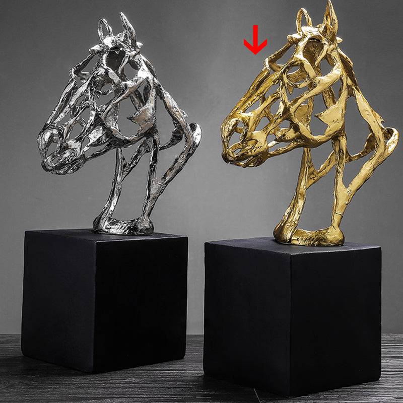 Horse Head Sculpture Art Fl-J2116B -  Home Decor Figurines | تمثال على شكل حصان - ebarza Furniture UAE | Shop Modern Furniture in Abu Dhabi & Dubai - مفروشات ايبازرا في الامارات | تسوق اثاث عصري وديكورات مميزة في دبي وابوظبي