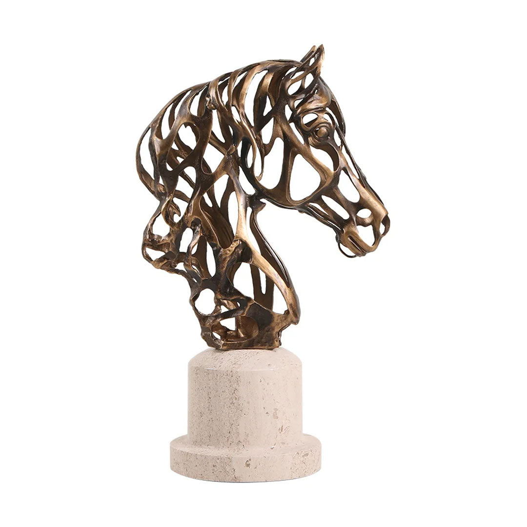 BEACON horse head sculpture, a detailed home decor figurine featuring a realistic horse head design.