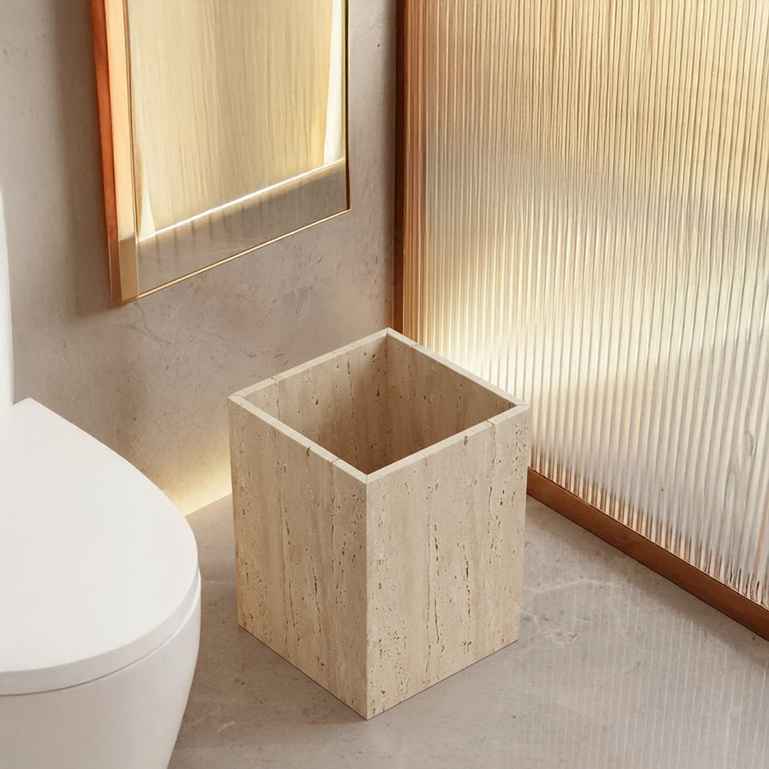 Huangdongshi garbage bin or planter box from BEACON bathroom accessories, showing a sleek, rectangular design in a neutral color.