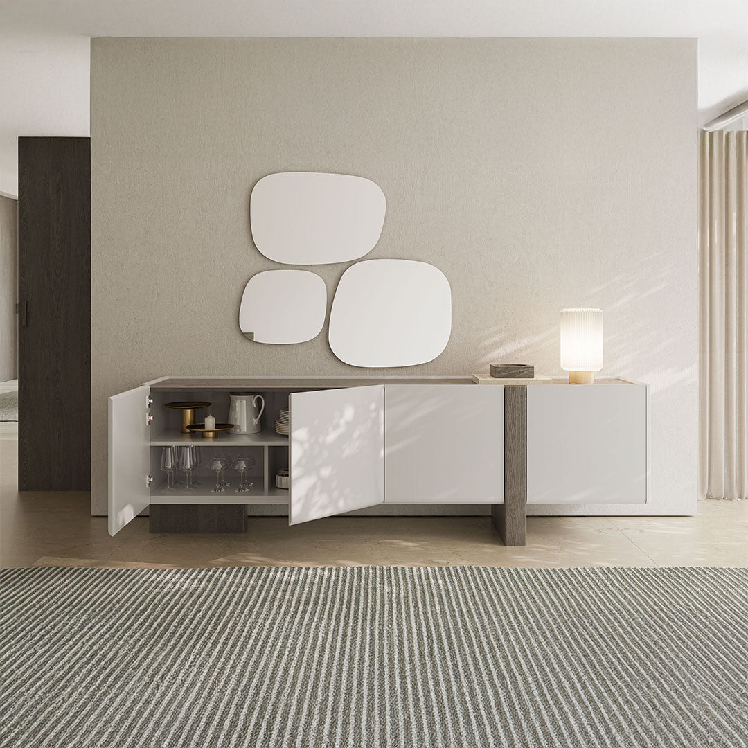 YOL LIVING Hugo Sideboard YOL-SD001 in modern design with sleek wood finish, featuring multiple storage compartments.