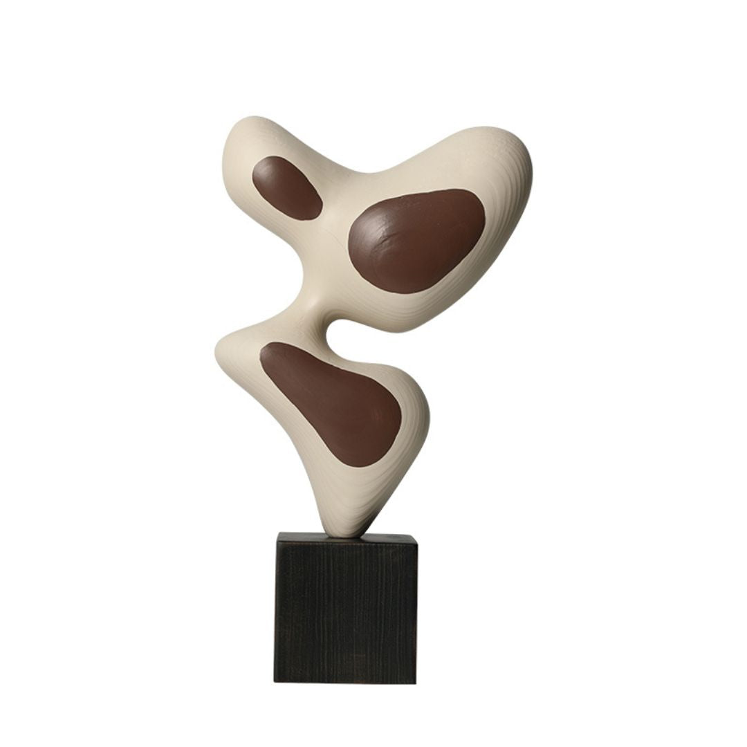 Human-shaped wood resin ornament, BEACON home decor figurine, decorative wooden sculpture for interior display.