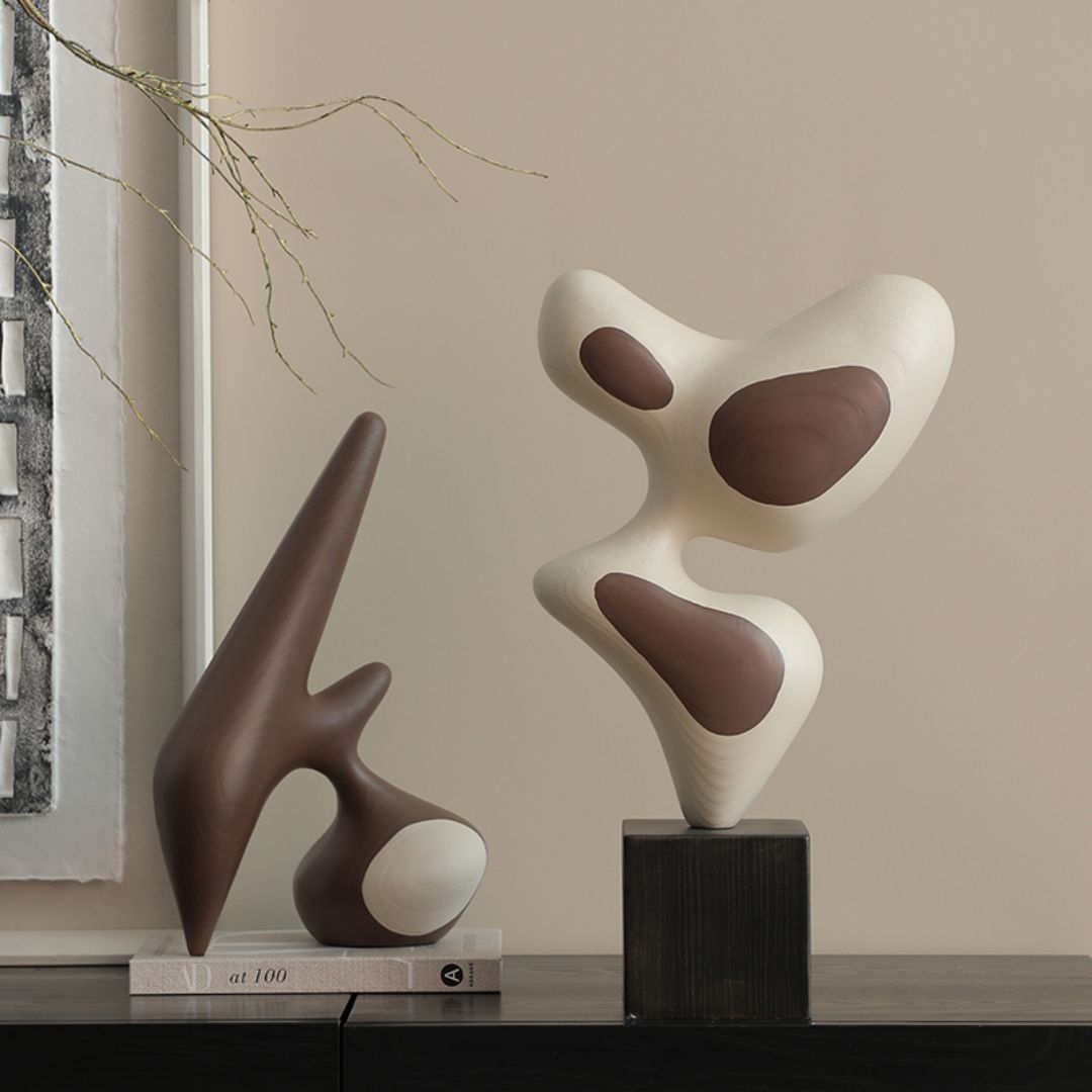 Human-shaped wood resin ornament from BEACON home decor figurines, showcasing a detailed, artistic wooden sculpture.