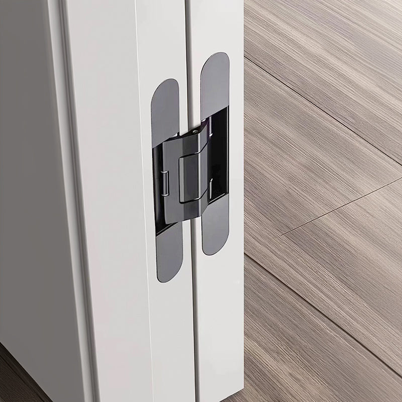 Hydraulic stainless steel hinge with auto-closing feature by BEACON, shown in a close-up image.