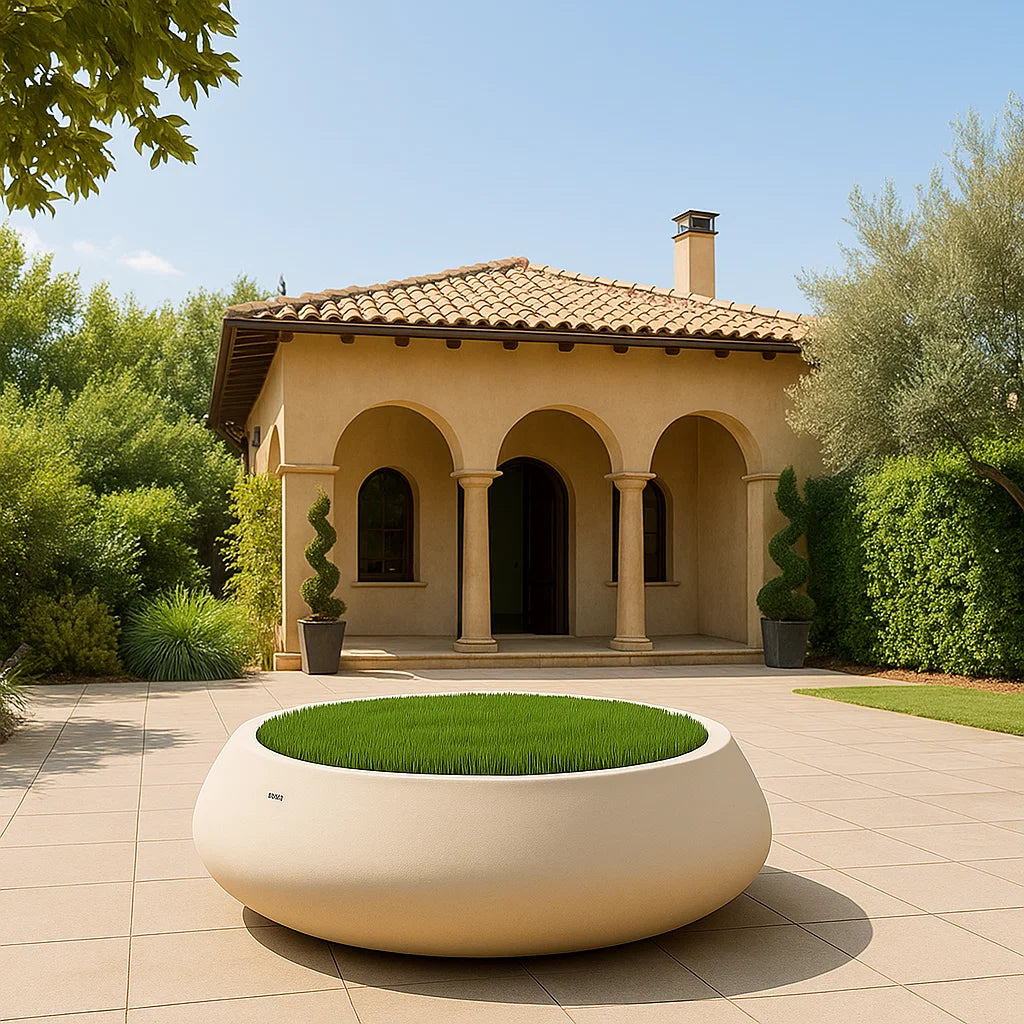 Large beige indoor-outdoor plant pot, 200cm, from BEACON planter boxes, suitable for garden or home indoor use.