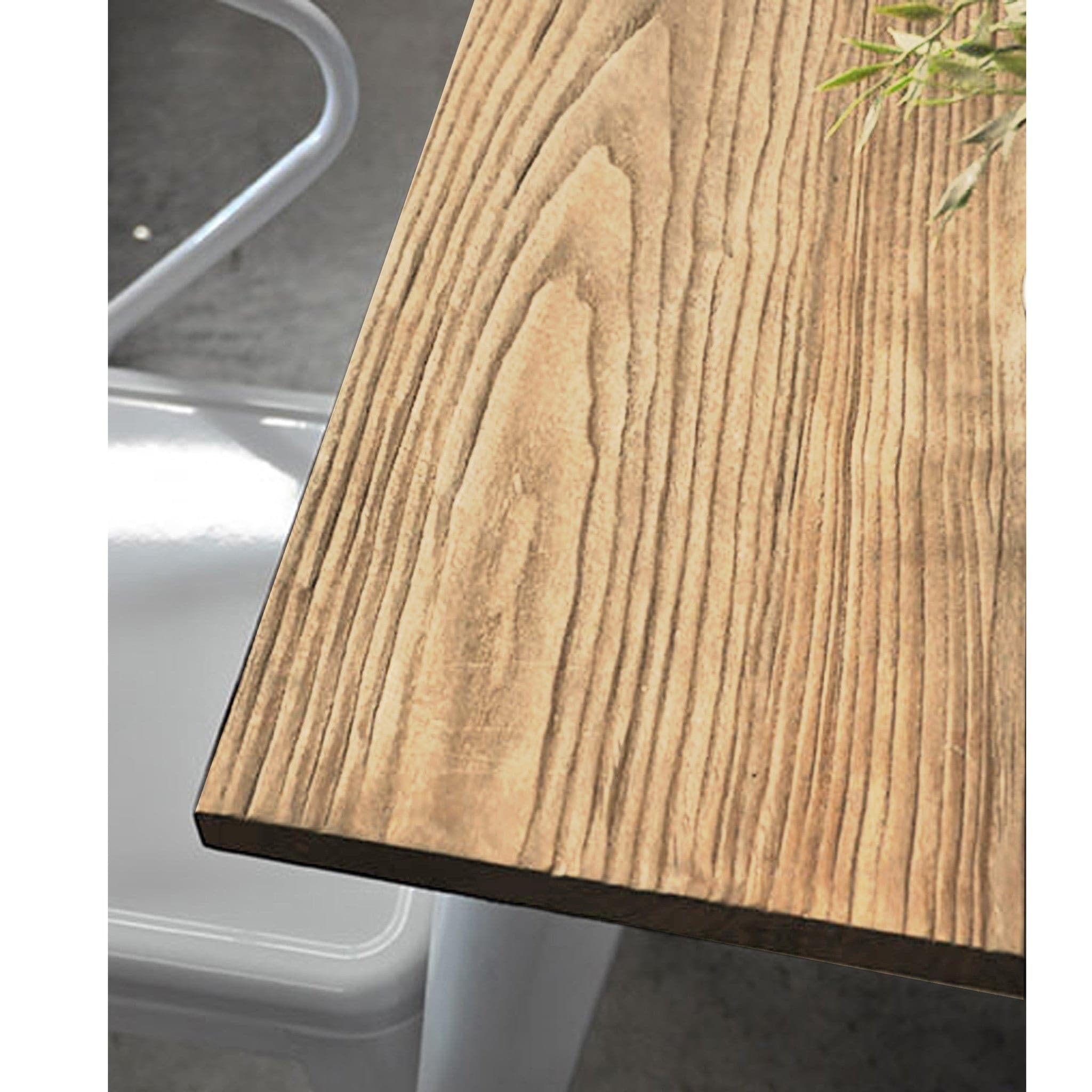 Industrial Table With Solid Wood Top 120 Cm Bptt02S+N (Z-03) -  Dining Tables | طاولة بار صناعية مع سطح خشب صلب 120 سم - ebarza Furniture UAE | Shop Modern Furniture in Abu Dhabi & Dubai - مفروشات ايبازرا في الامارات | تسوق اثاث عصري وديكورات مميزة في دبي وابوظبي