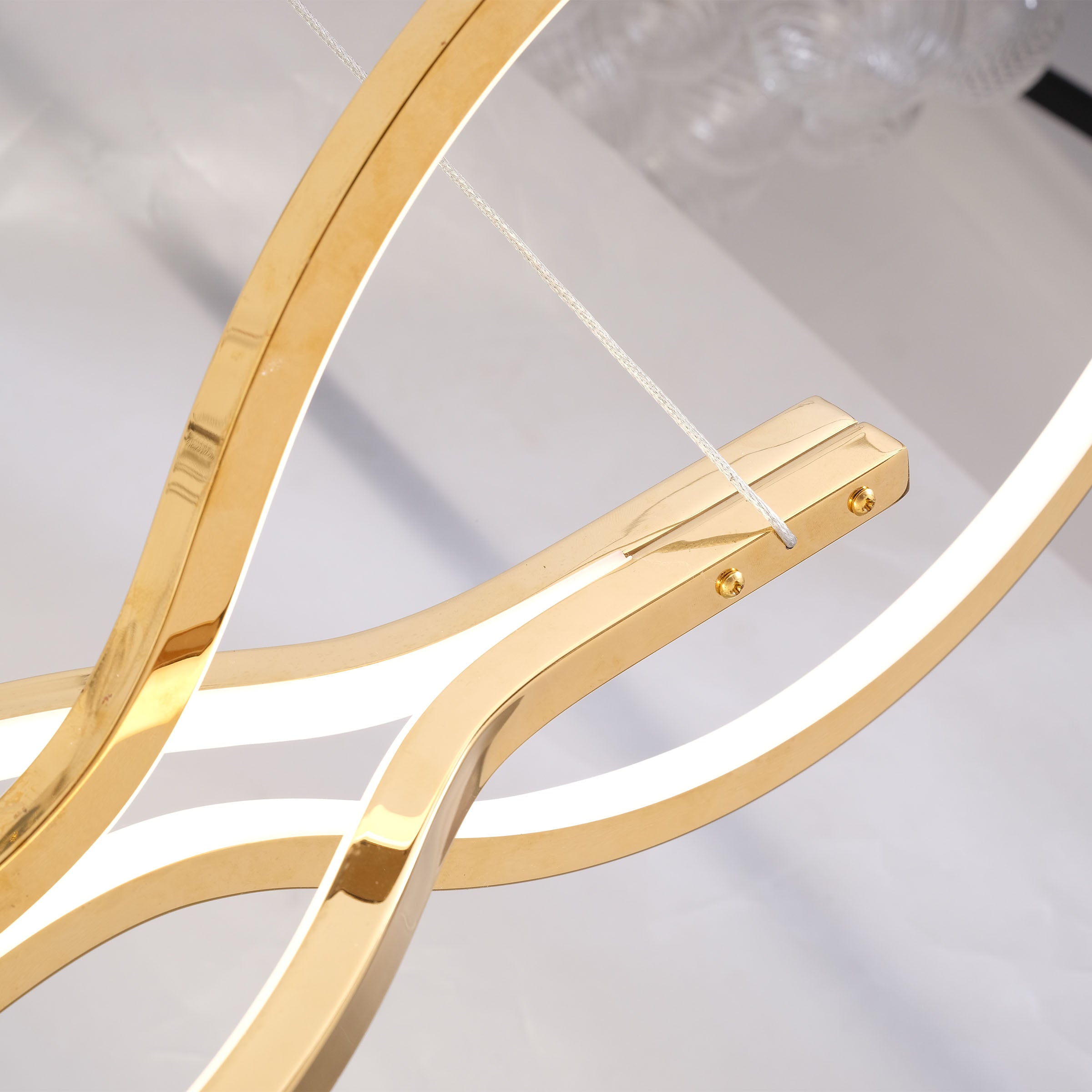 Infinity Orbit stainless steel pendant lamp by BEACON, modern pendant lighting fixture with sleek, orbit-inspired design.
