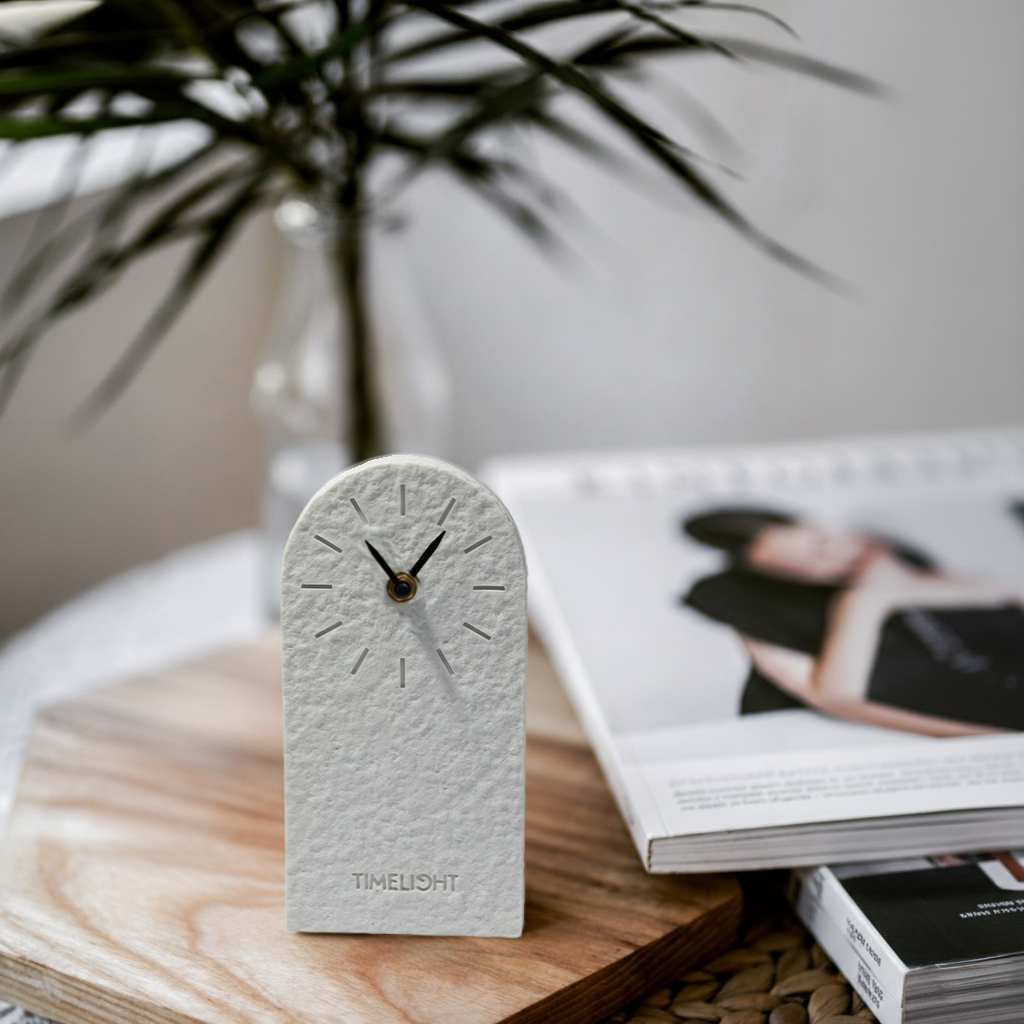 Ivory White Beach High Platform Clock TCH284 -  Clocks - ebarza Furniture UAE | Shop Modern Furniture in Abu Dhabi & Dubai - مفروشات ايبازرا في الامارات | تسوق اثاث عصري وديكورات مميزة في دبي وابوظبي