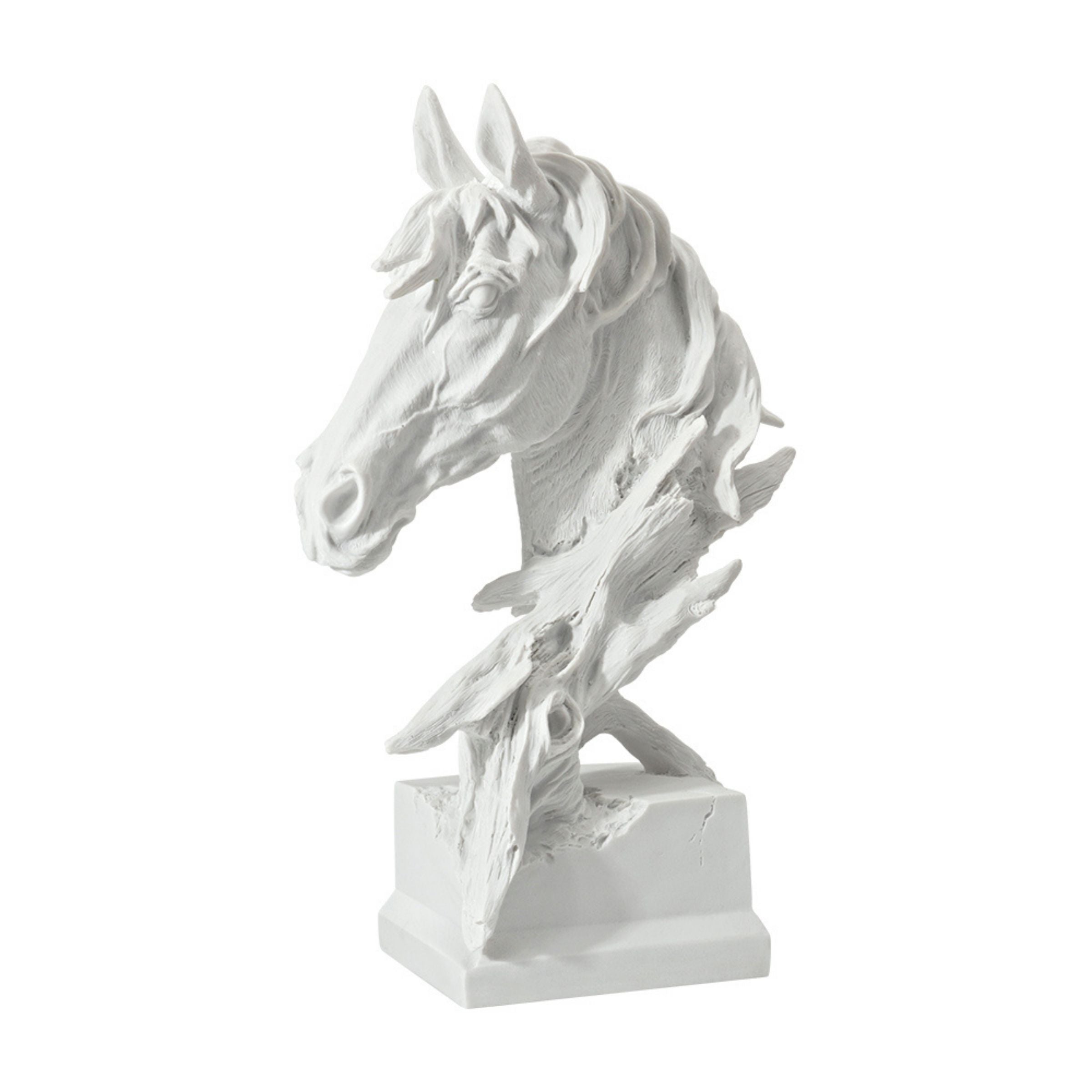 Ivory White Horse Head Ornament BMS284 -  Home Decor Figurines - ebarza Furniture UAE | Shop Modern Furniture in Abu Dhabi & Dubai - مفروشات ايبازرا في الامارات | تسوق اثاث عصري وديكورات مميزة في دبي وابوظبي