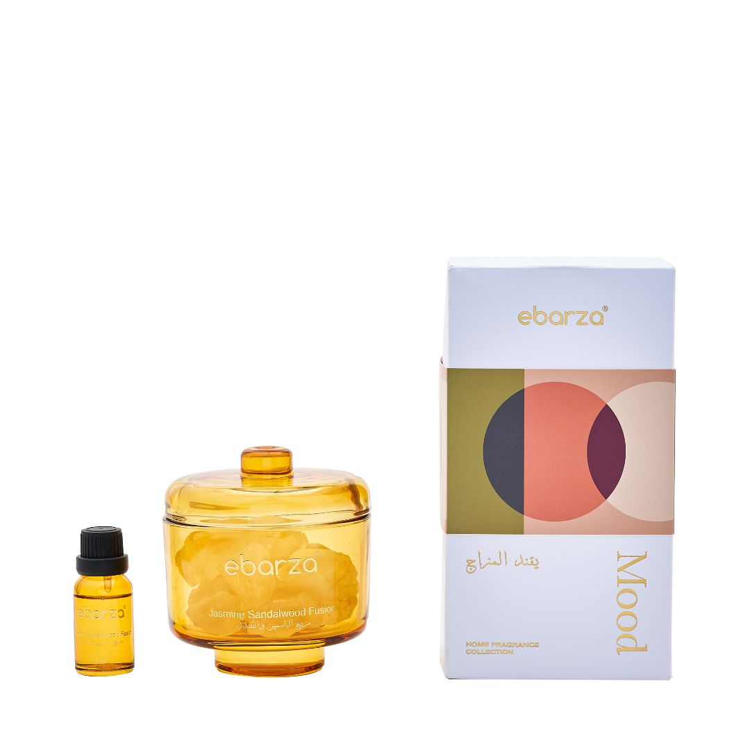 Jasmine and sandalwood fragrance oil in a 15ml bottle with dropper, designed for stick diffusers, by M&SENSE.